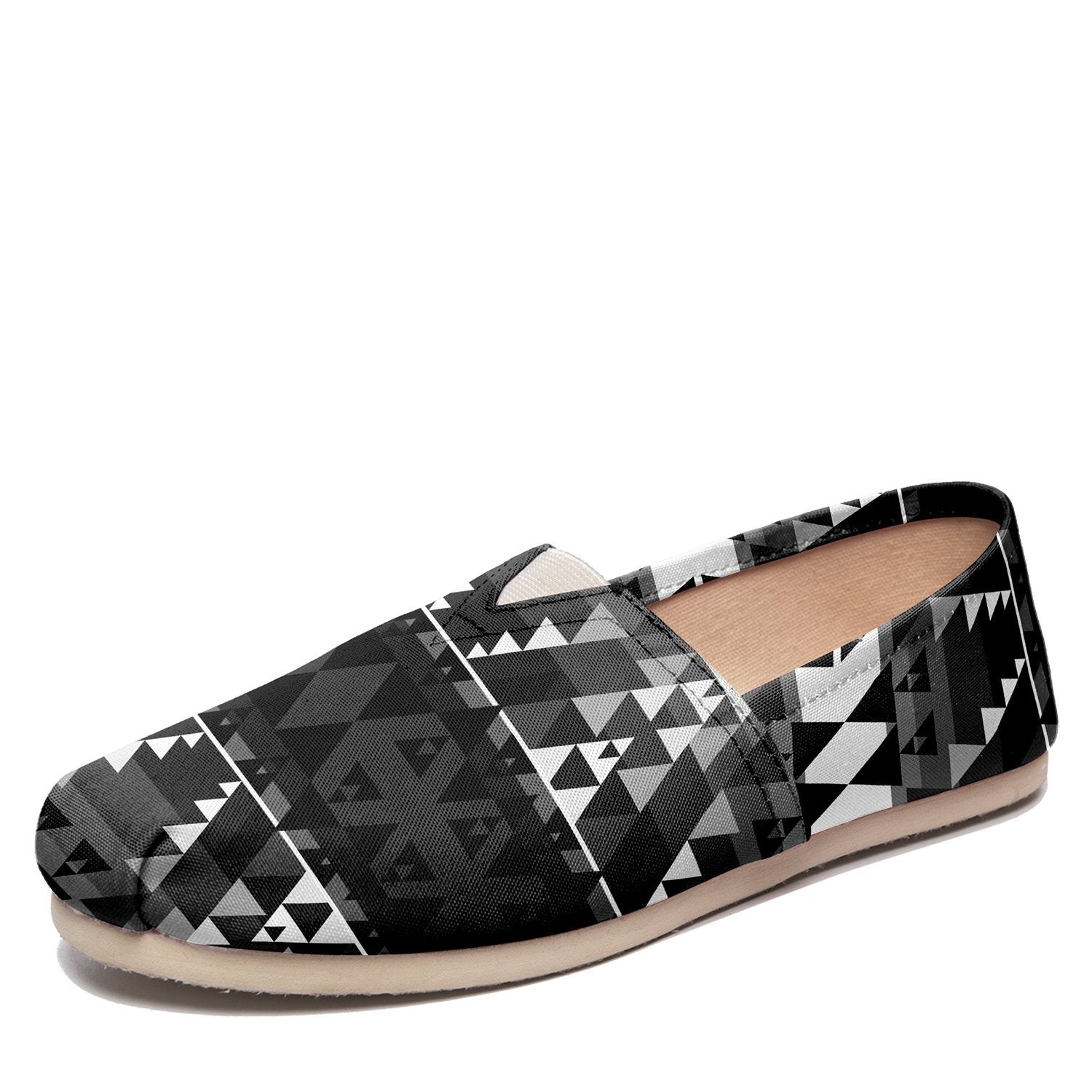 Writing on Stone Black and White Casual Unisex Slip On Shoe Herman