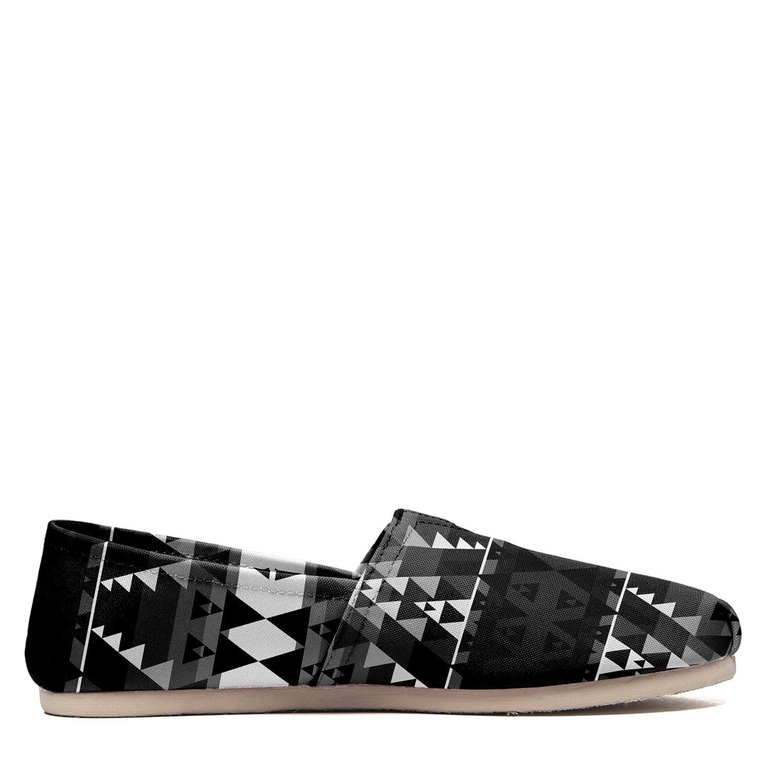 Writing on Stone Black and White Casual Unisex Slip On Shoe Herman