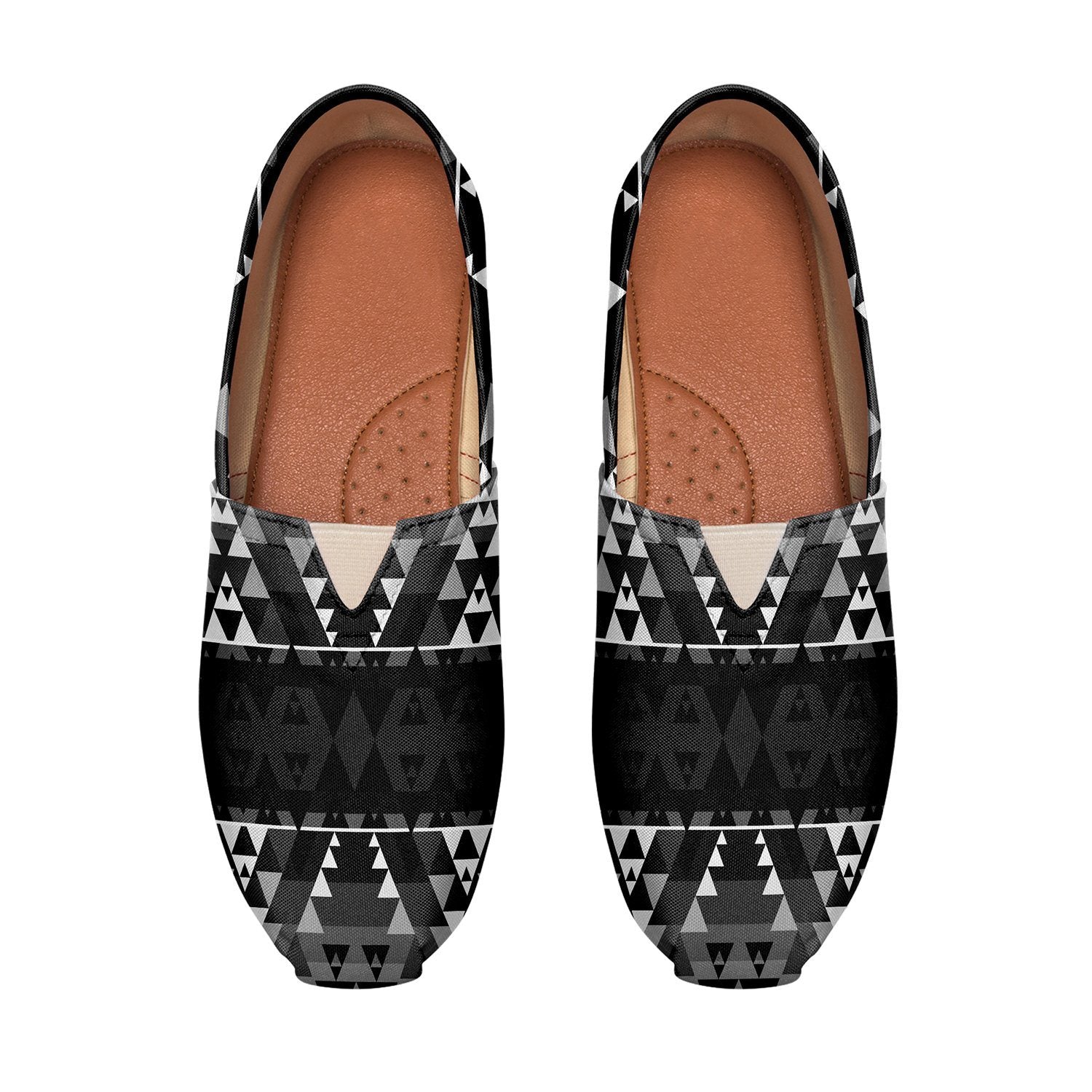 Writing on Stone Black and White Casual Unisex Slip On Shoe Herman