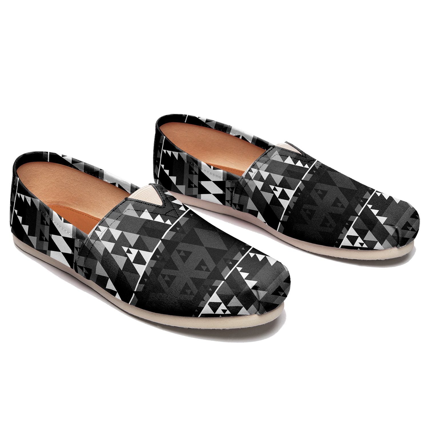 Writing on Stone Black and White Casual Unisex Slip On Shoe Herman