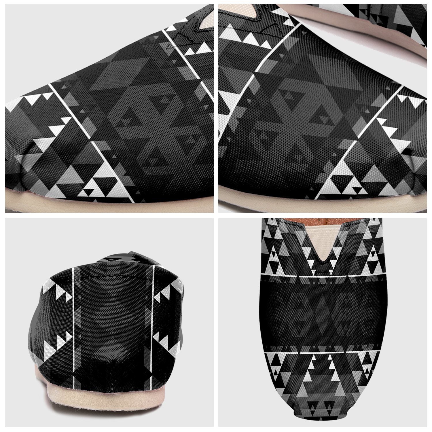Writing on Stone Black and White Casual Unisex Slip On Shoe Herman