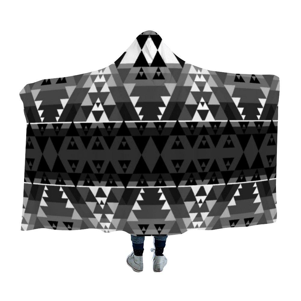 Writing on Stone Black and White Hooded Blanket 49 Dzine
