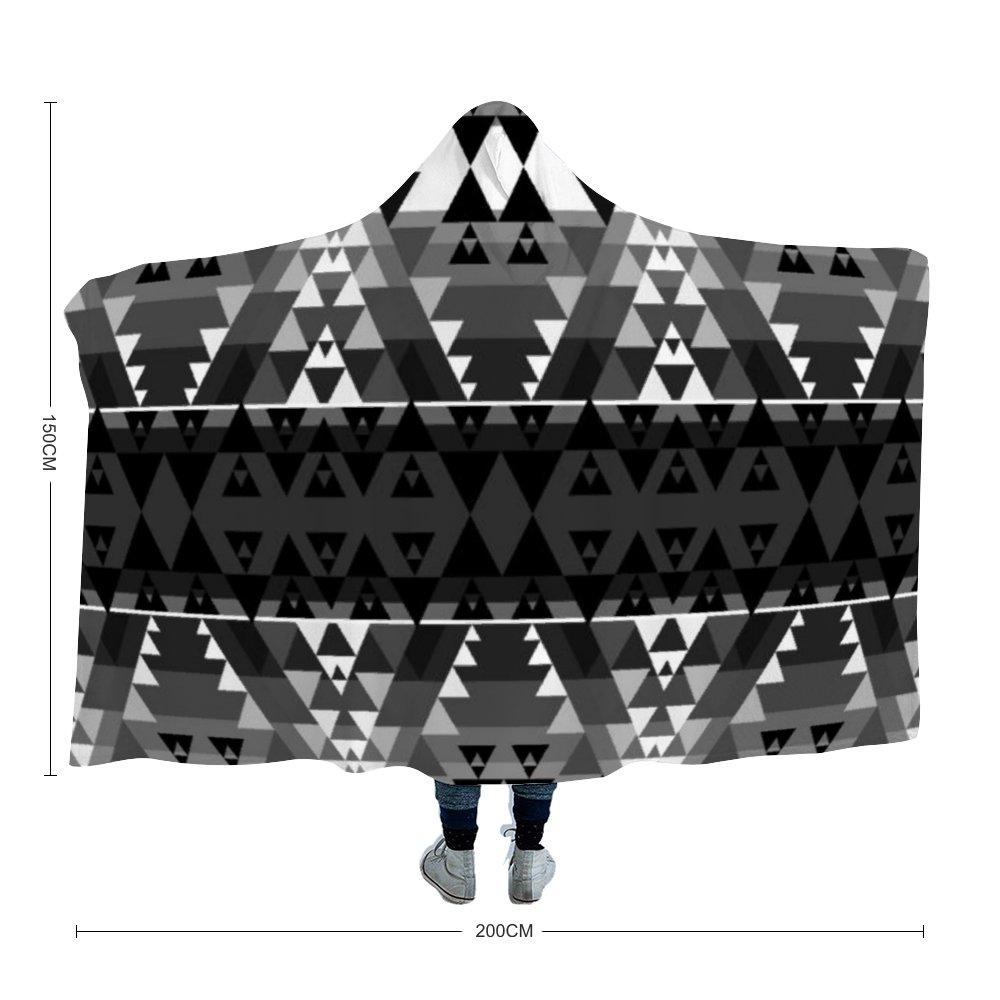 Writing on Stone Black and White Hooded Blanket 49 Dzine