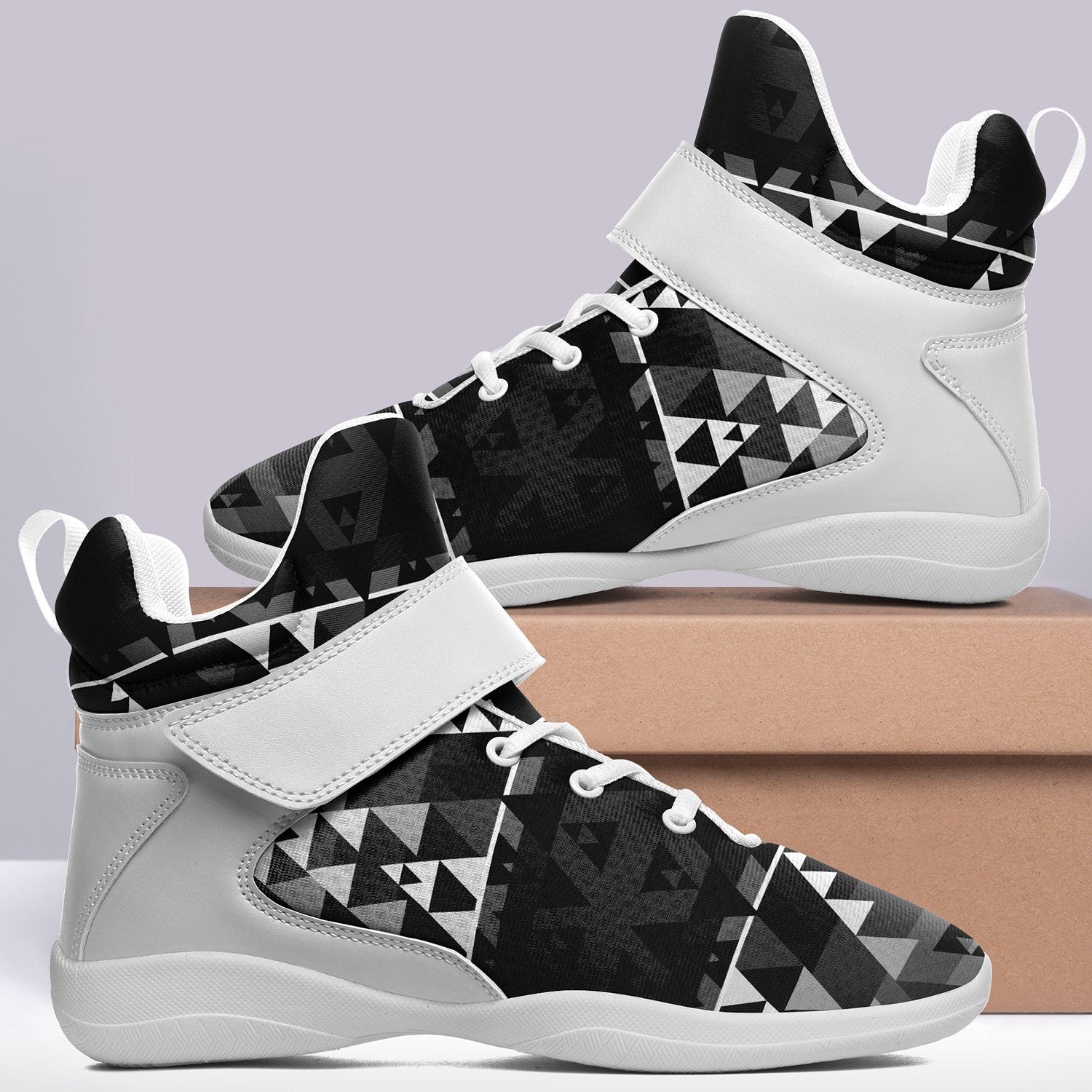 Writing on Stone Black and White Ipottaa Basketball / Sport High Top Shoes 49 Dzine