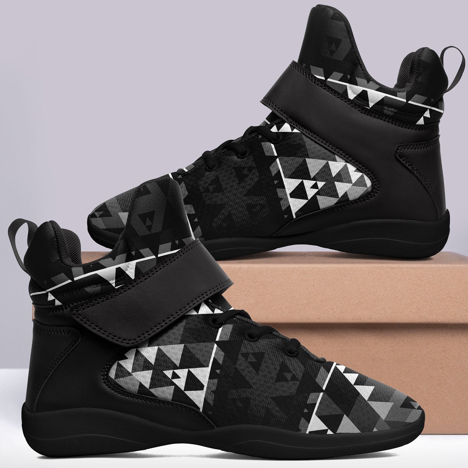 Writing on Stone Black and White Ipottaa Basketball / Sport High Top Shoes 49 Dzine
