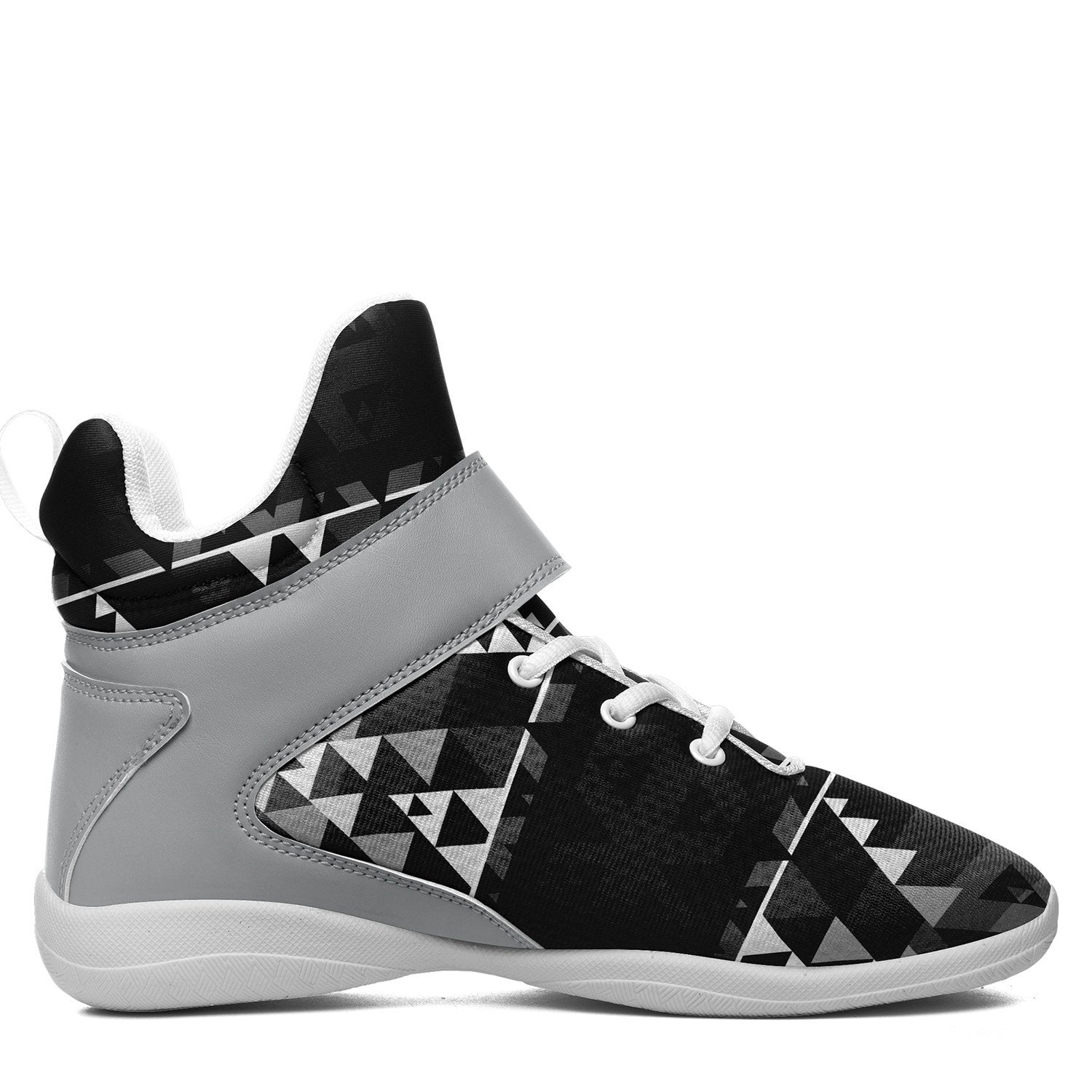 Writing on Stone Black and White Ipottaa Basketball / Sport High Top Shoes - White Sole 49 Dzine