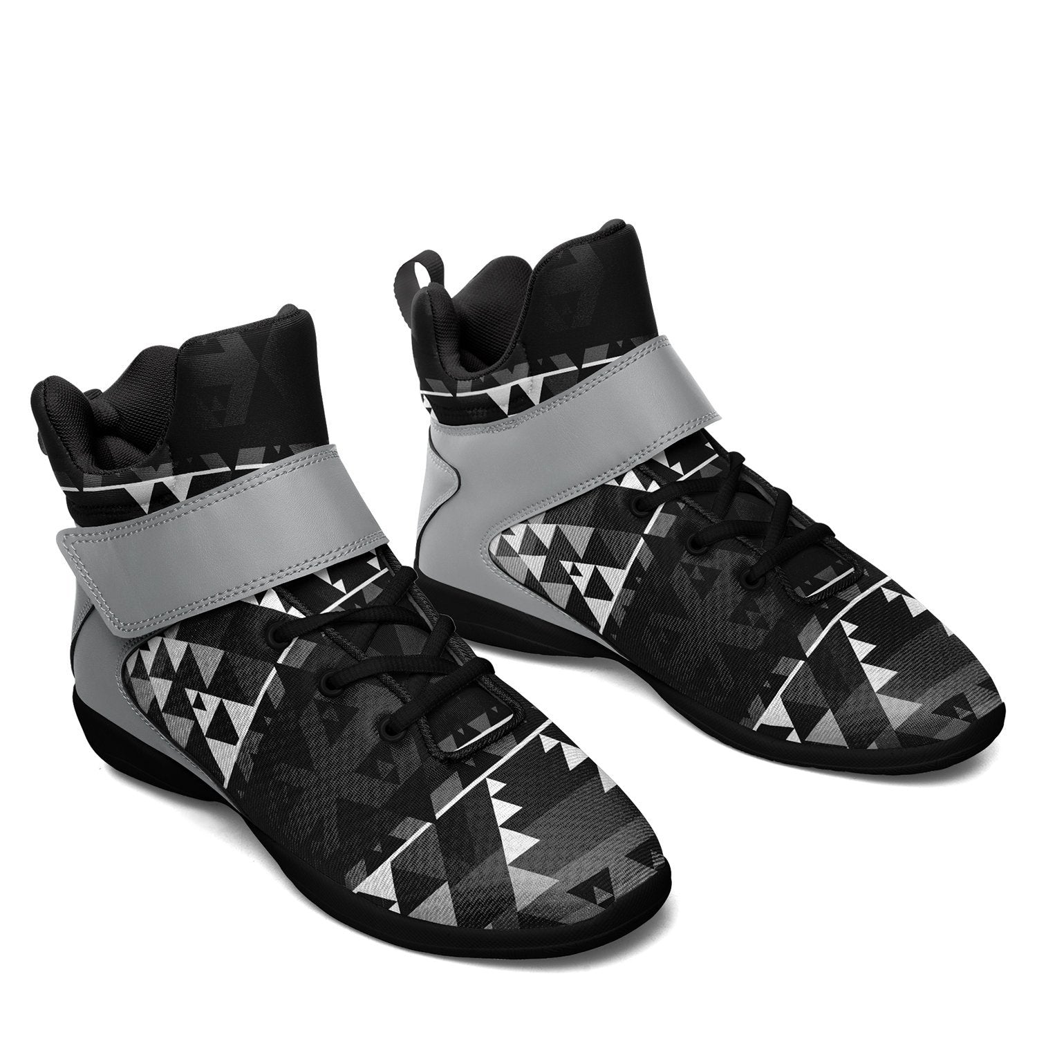 Writing on Stone Black and White Kid's Ipottaa Basketball / Sport High Top Shoes 49 Dzine
