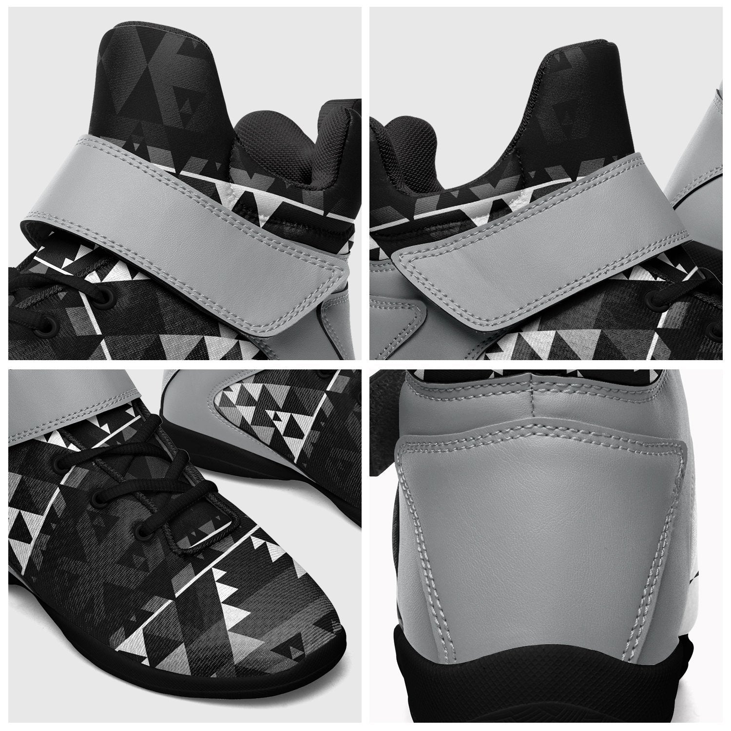 Writing on Stone Black and White Kid's Ipottaa Basketball / Sport High Top Shoes 49 Dzine