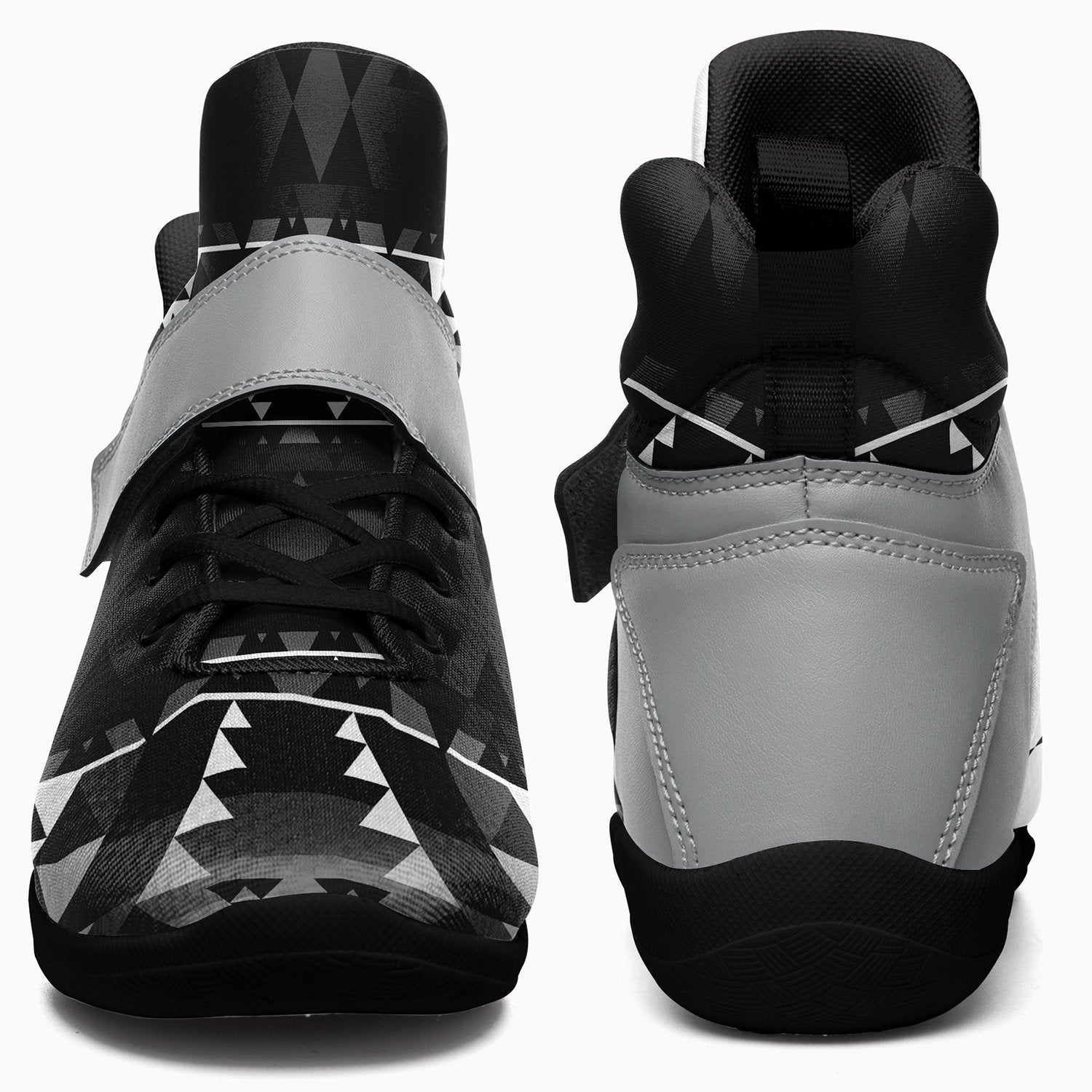 Writing on Stone Black and White Kid's Ipottaa Basketball / Sport High Top Shoes 49 Dzine