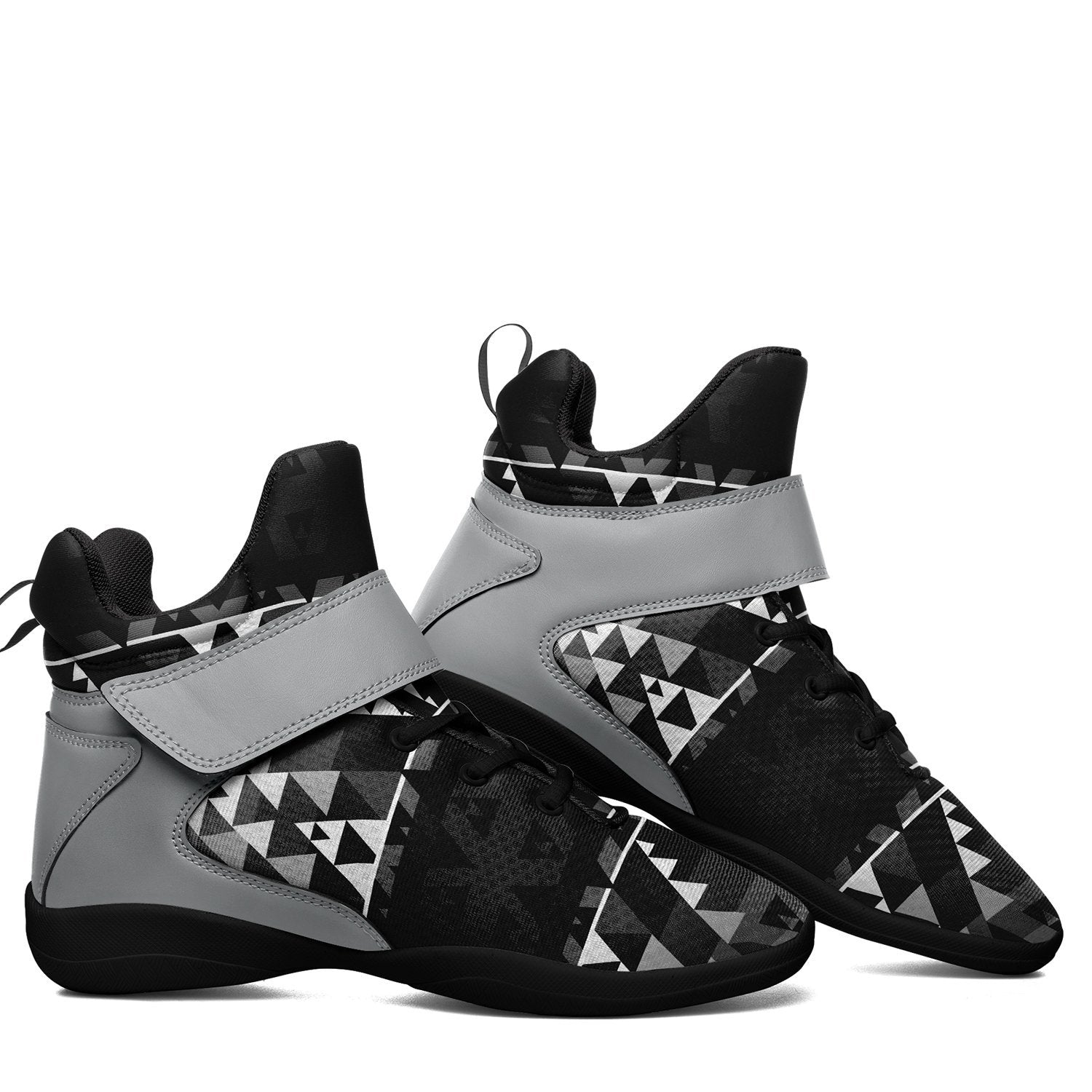 Writing on Stone Black and White Kid's Ipottaa Basketball / Sport High Top Shoes 49 Dzine
