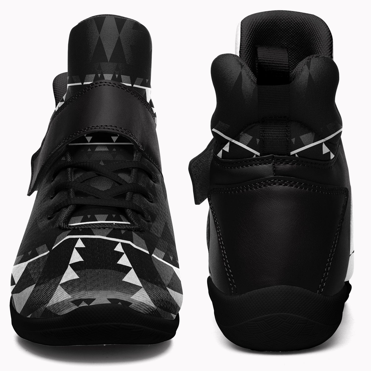 Writing on Stone Black and White Kid's Ipottaa Basketball / Sport High Top Shoes 49 Dzine