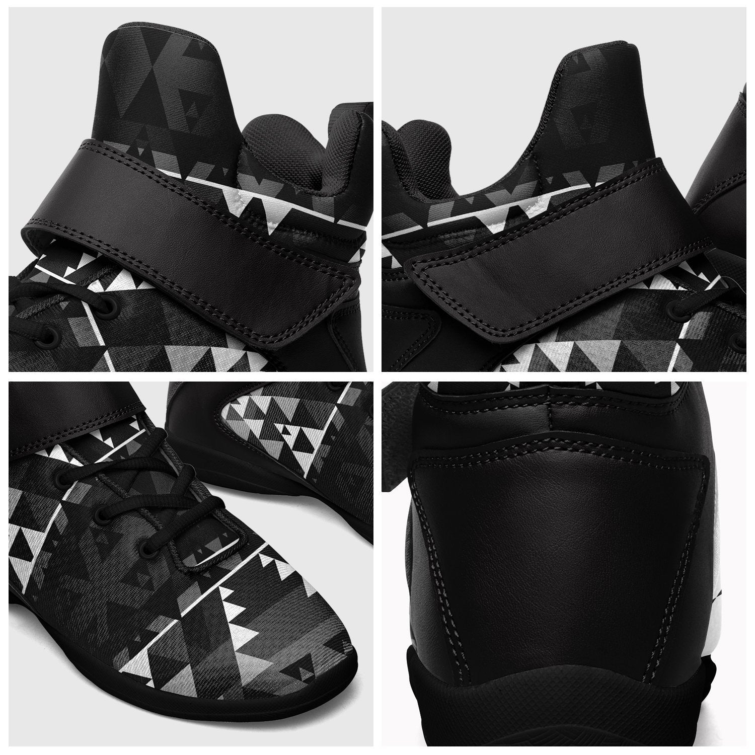 Writing on Stone Black and White Kid's Ipottaa Basketball / Sport High Top Shoes 49 Dzine