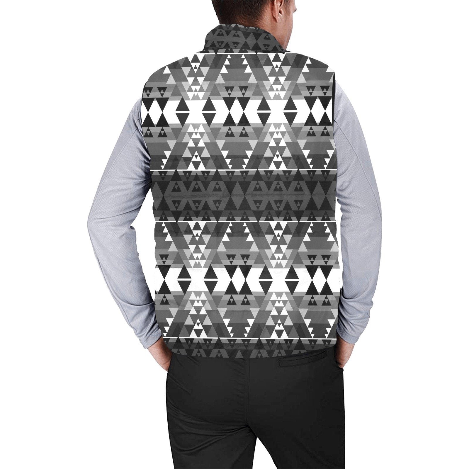 Writing on Stone Black and White Men's Padded Vest Jacket (Model H44) Men's Padded Vest Jacket (H44) e-joyer