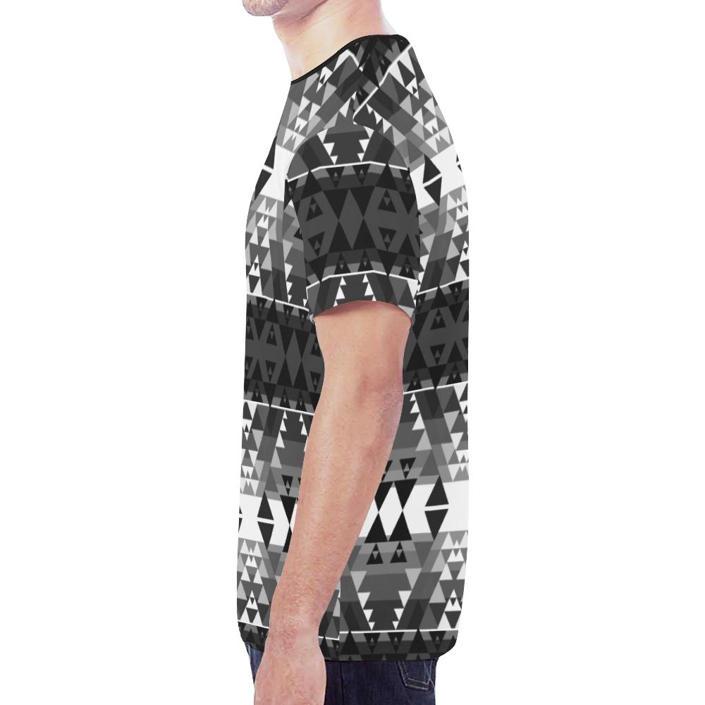 Writing on Stone Black and White New All Over Print T-shirt for Men/Large Size (Model T45) New All Over Print T-shirt for Men/Large (T45) e-joyer