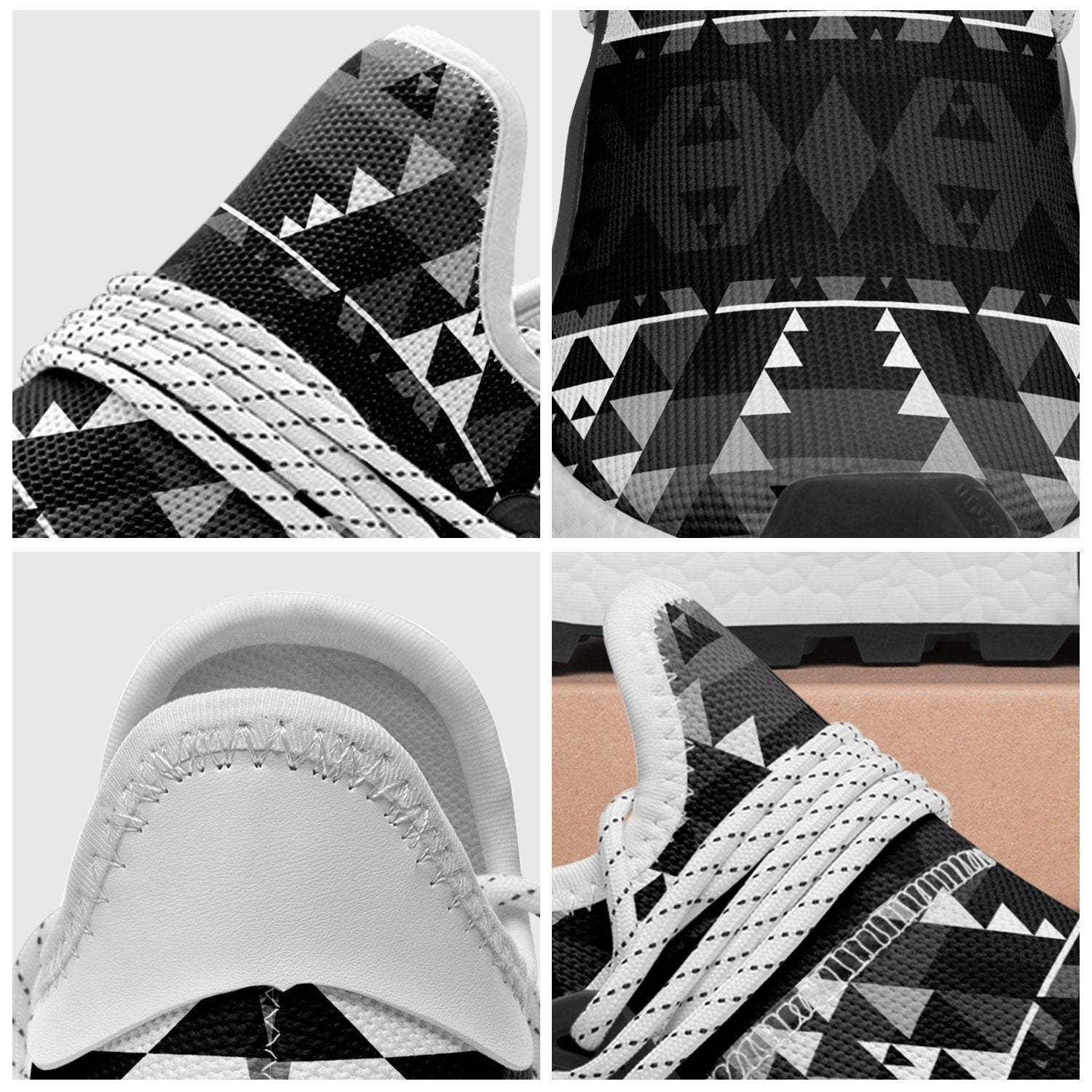 Writing on Stone Black and White Okaki Sneakers Shoes 49 Dzine