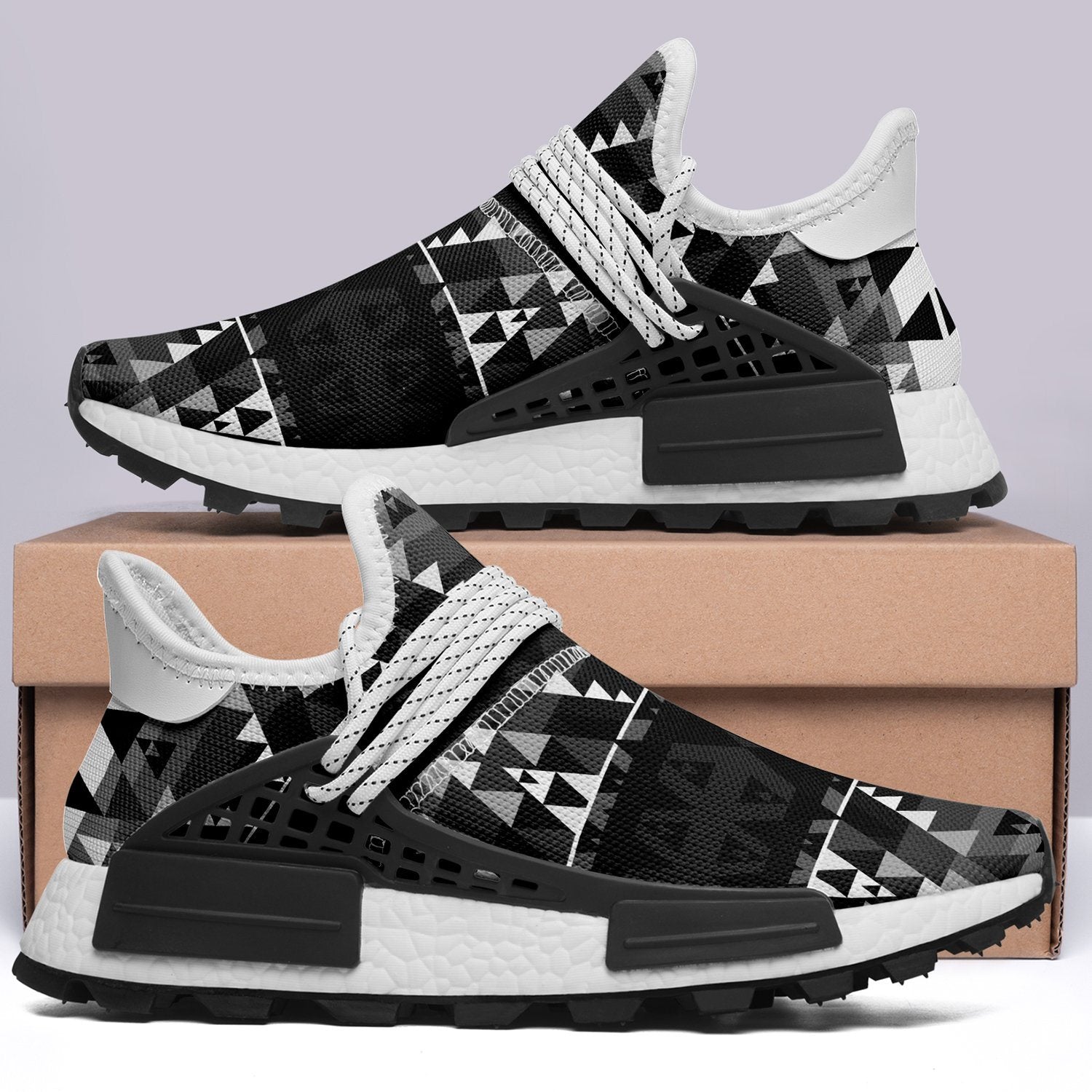 Writing on Stone Black and White Okaki Sneakers Shoes 49 Dzine