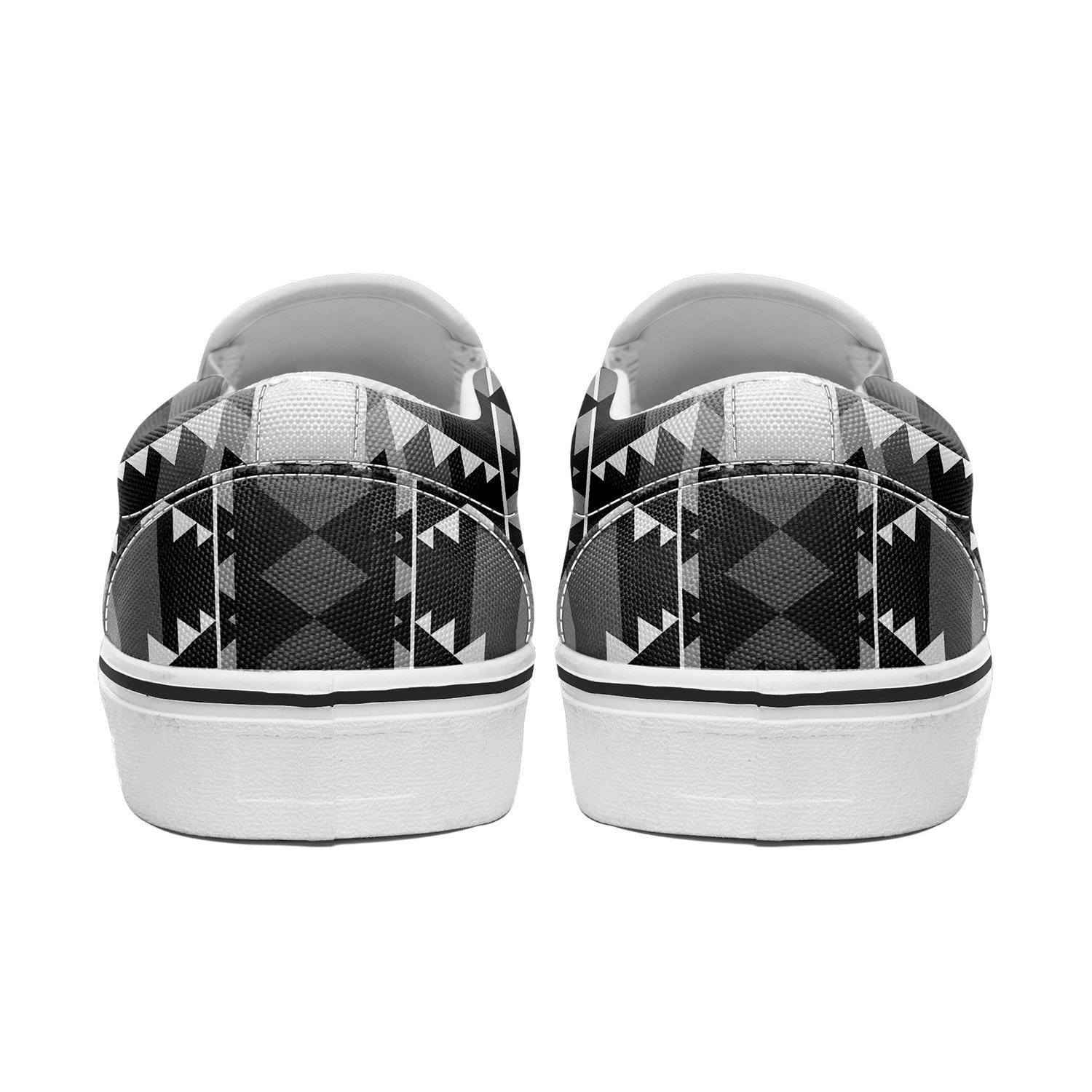 Writing on Stone Black and White Otoyimm Kid's Canvas Slip On Shoes 49 Dzine