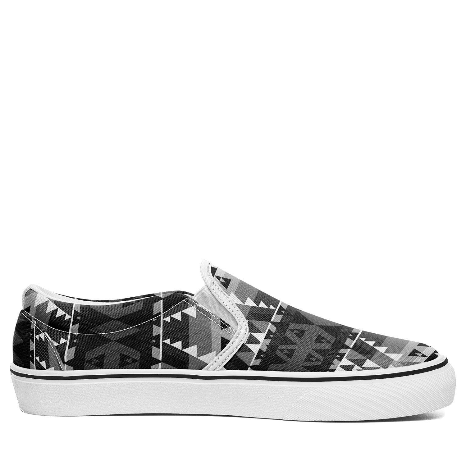 Writing on Stone Black and White Otoyimm Kid's Canvas Slip On Shoes 49 Dzine