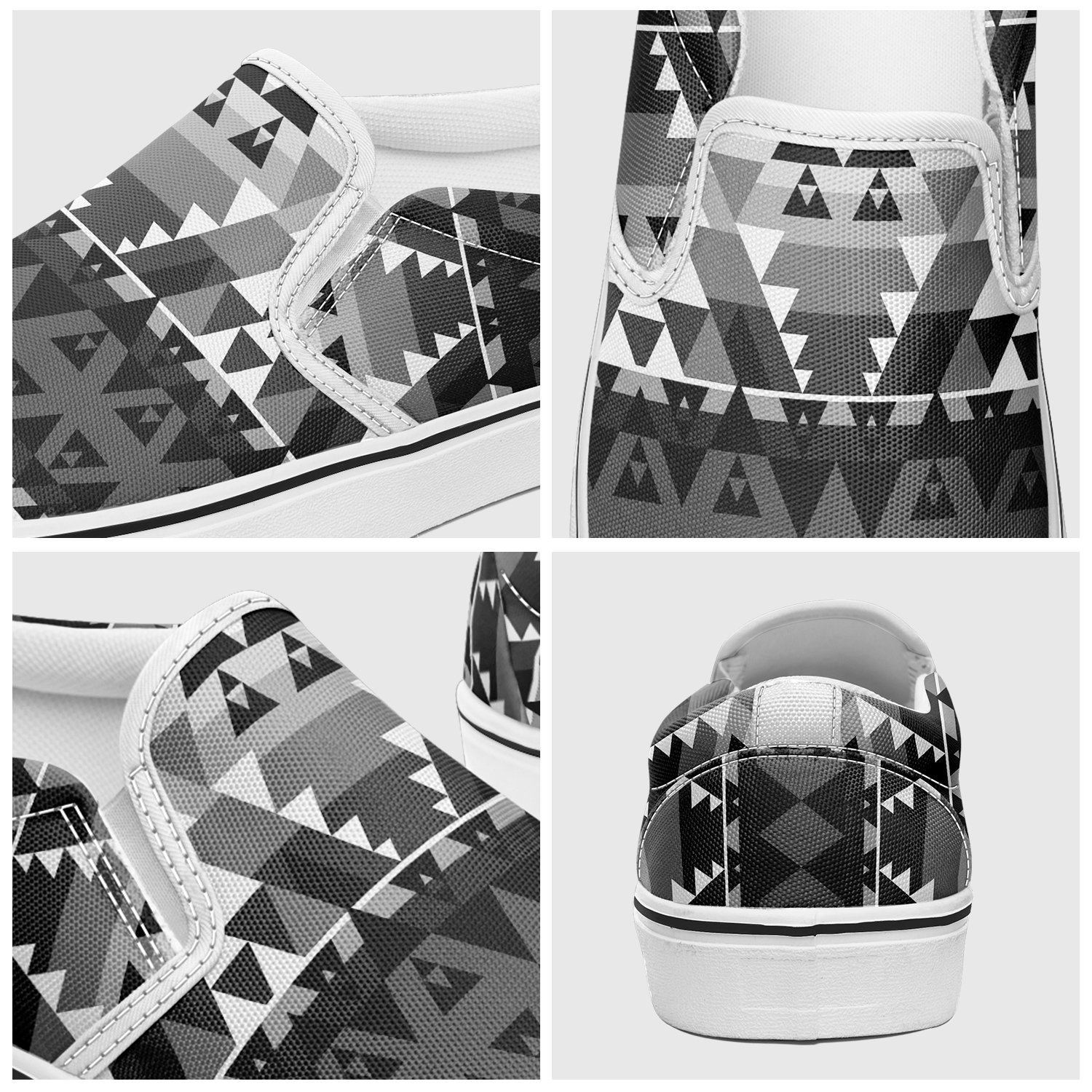 Writing on Stone Black and White Otoyimm Kid's Canvas Slip On Shoes 49 Dzine