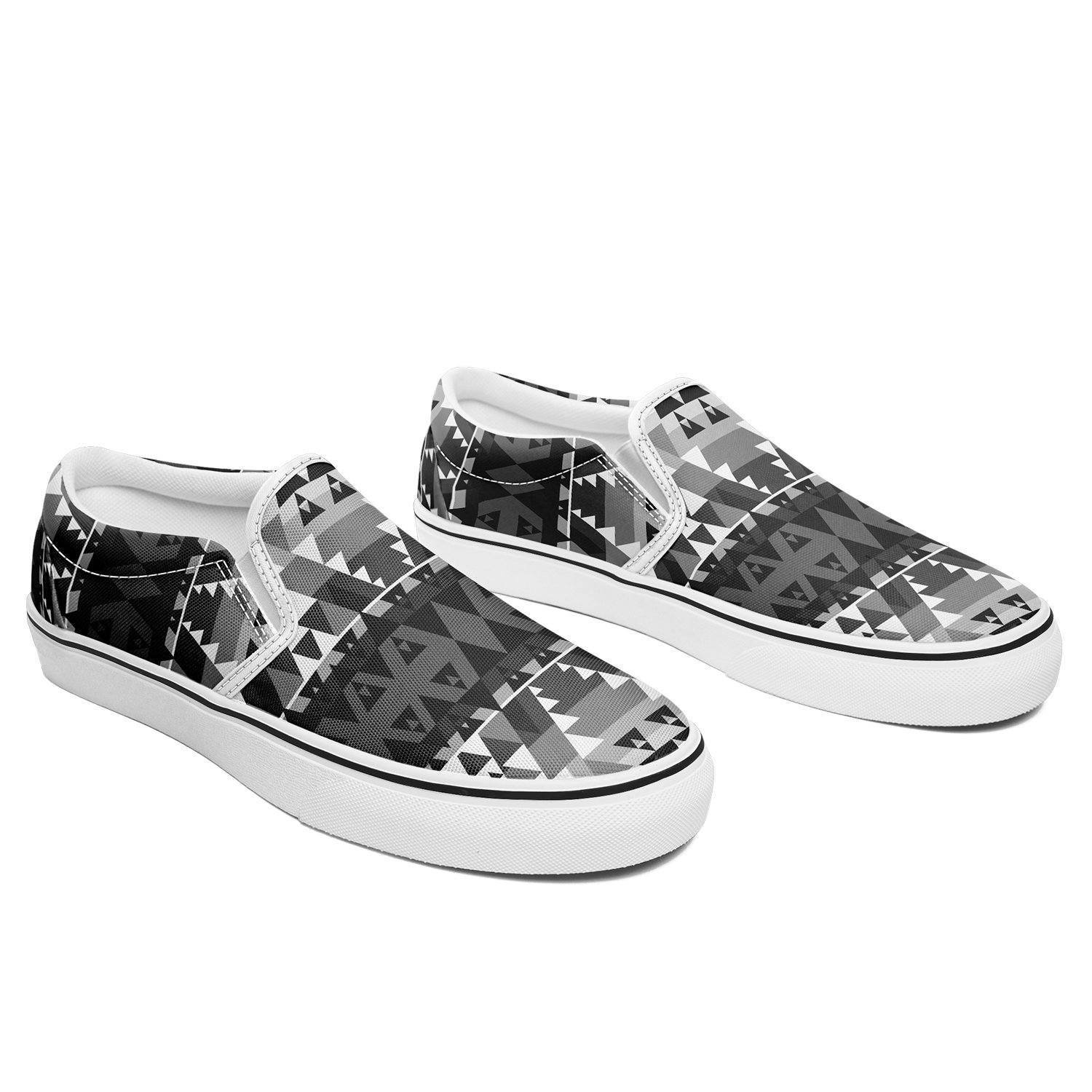 Writing on Stone Black and White Otoyimm Kid's Canvas Slip On Shoes 49 Dzine