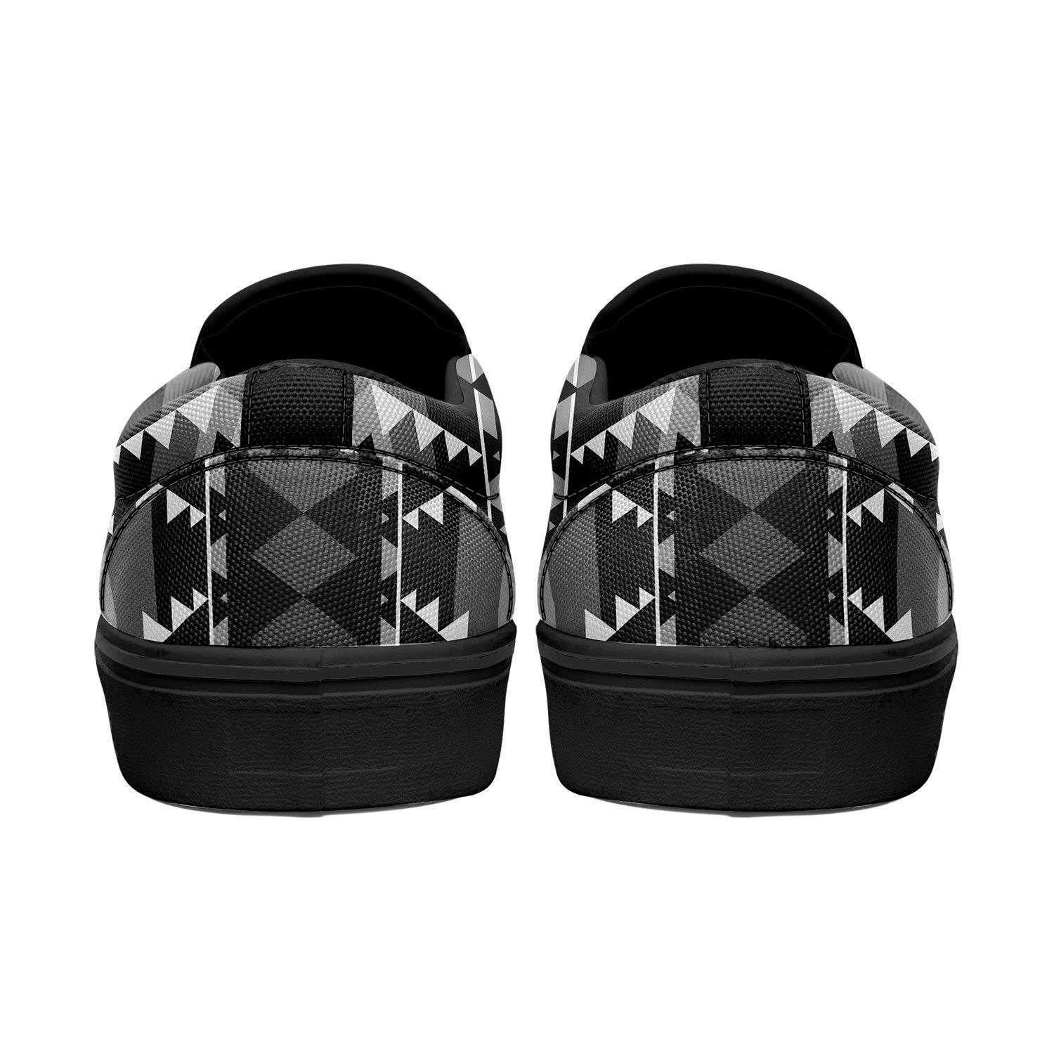 Writing on Stone Black and White Otoyimm Kid's Canvas Slip On Shoes 49 Dzine