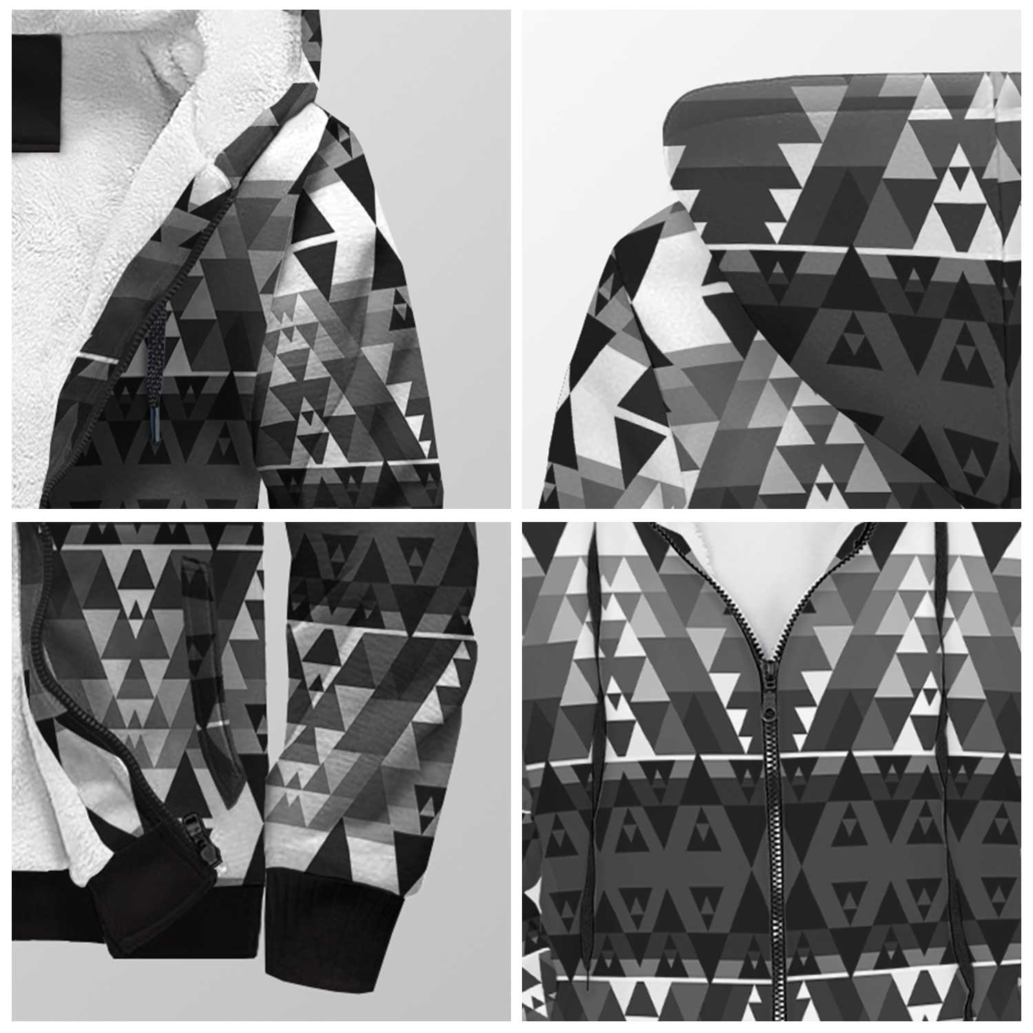Writing on Stone Black and White Sherpa Hoodie 49 Dzine