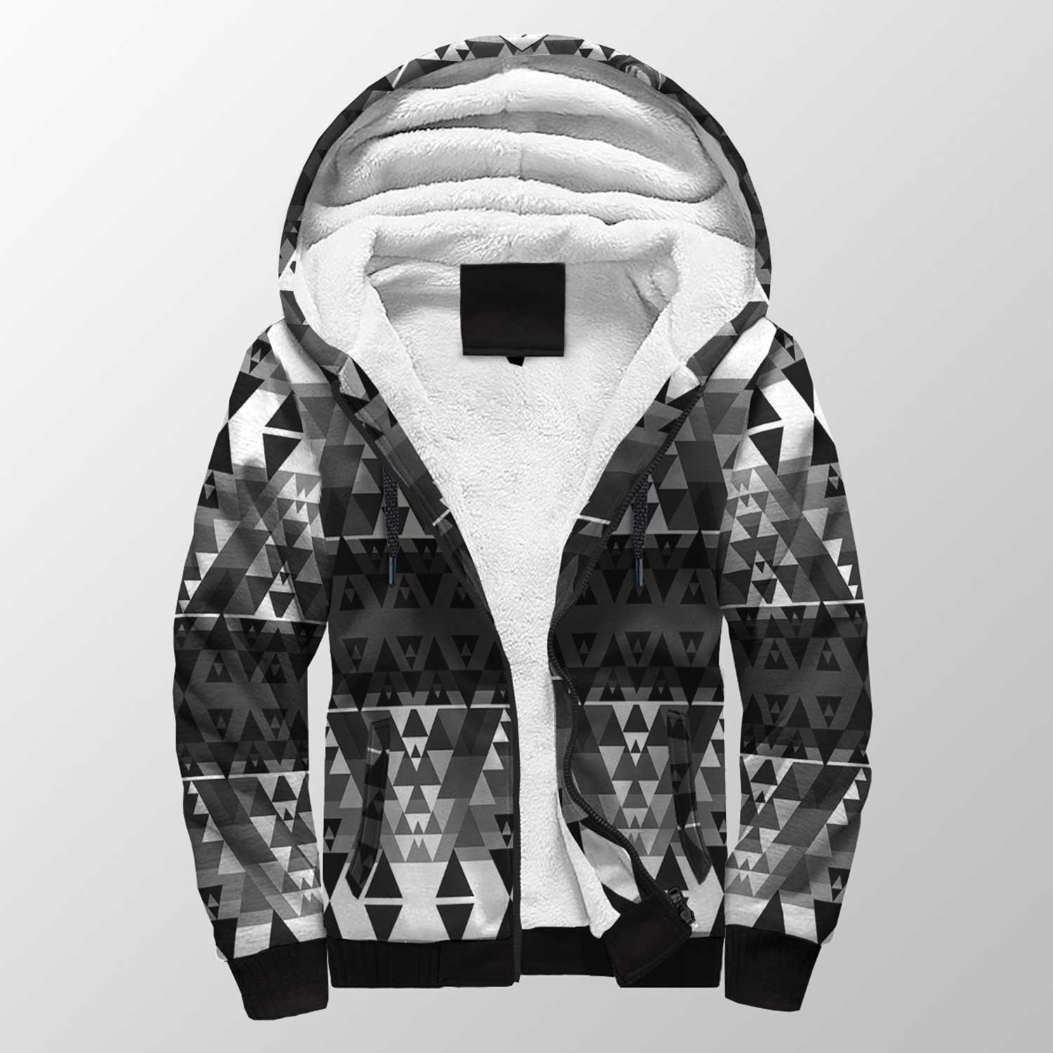 Writing on Stone Black and White Sherpa Hoodie 49 Dzine