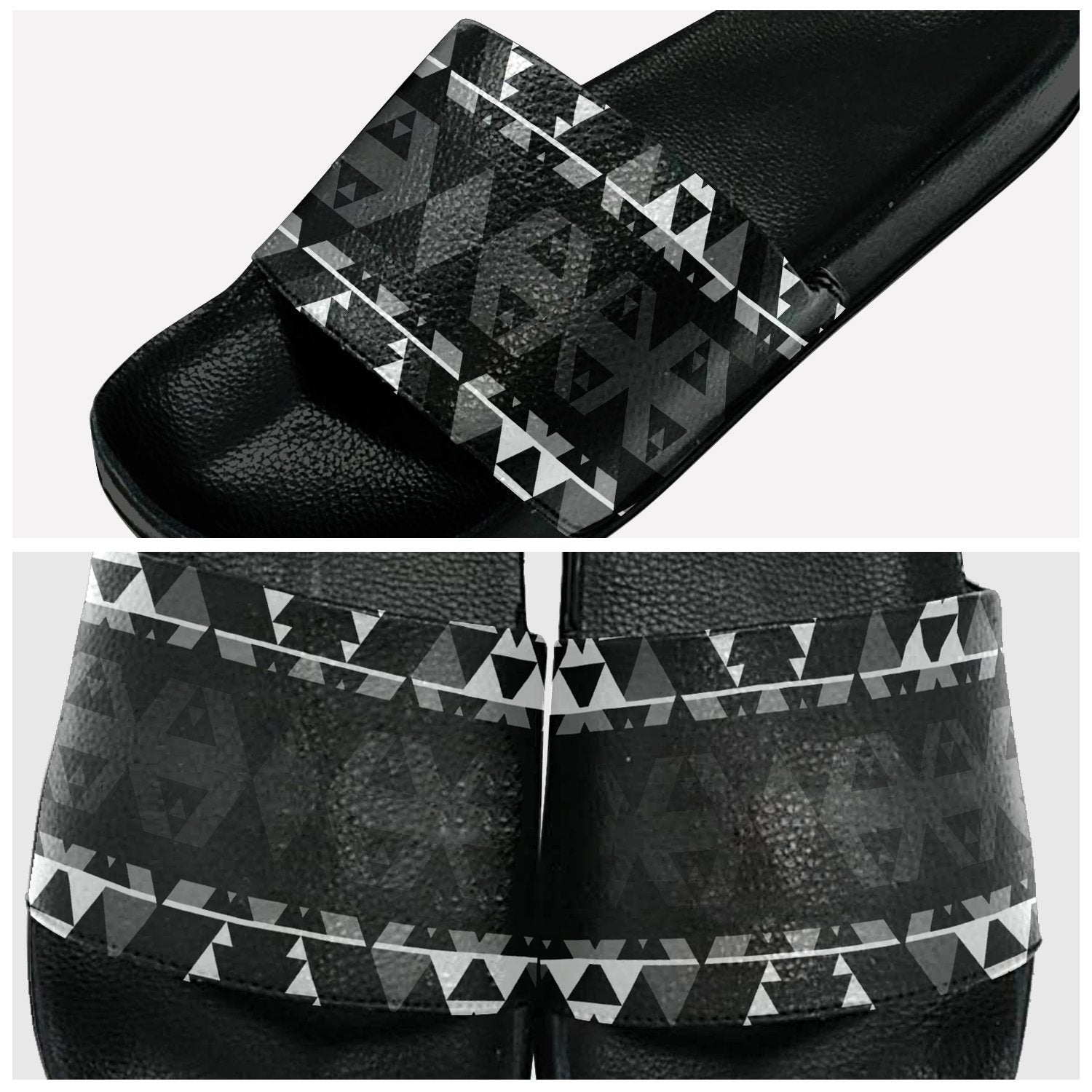 Writing on Stone Black and White Slide Sandals 49 Dzine
