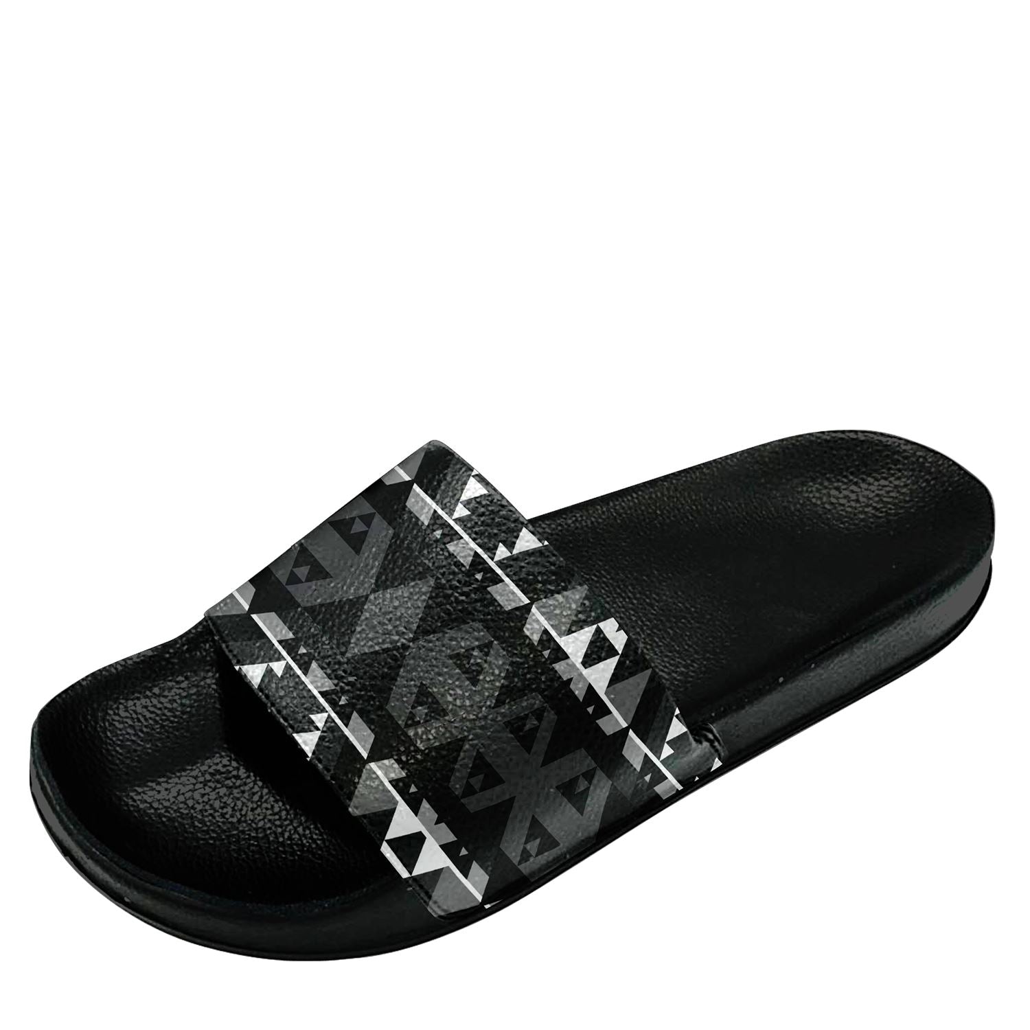 Writing on Stone Black and White Slide Sandals 49 Dzine