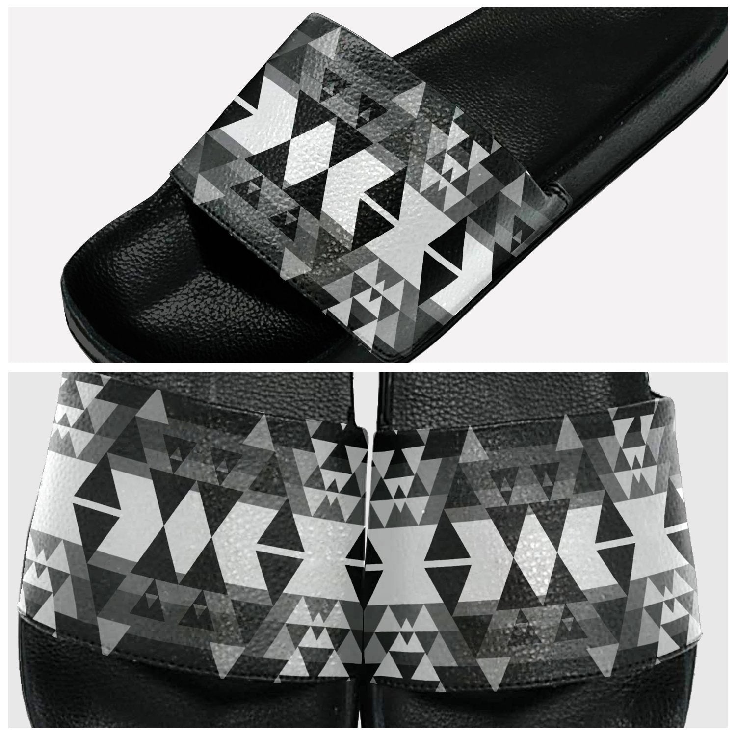 Writing on Stone Black and White Slide Sandals 49 Dzine