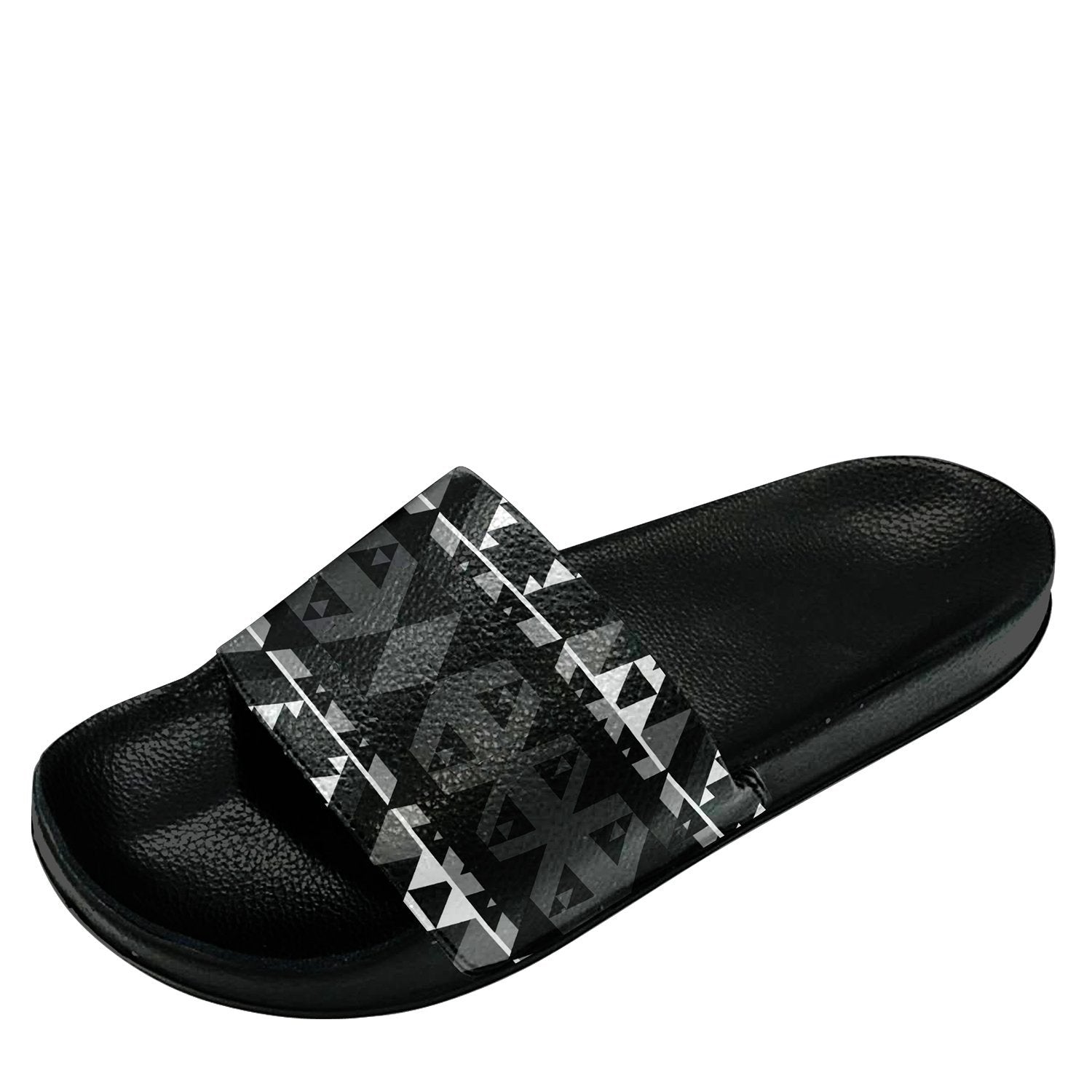 Writing on Stone Black and White Slide Sandals 49 Dzine