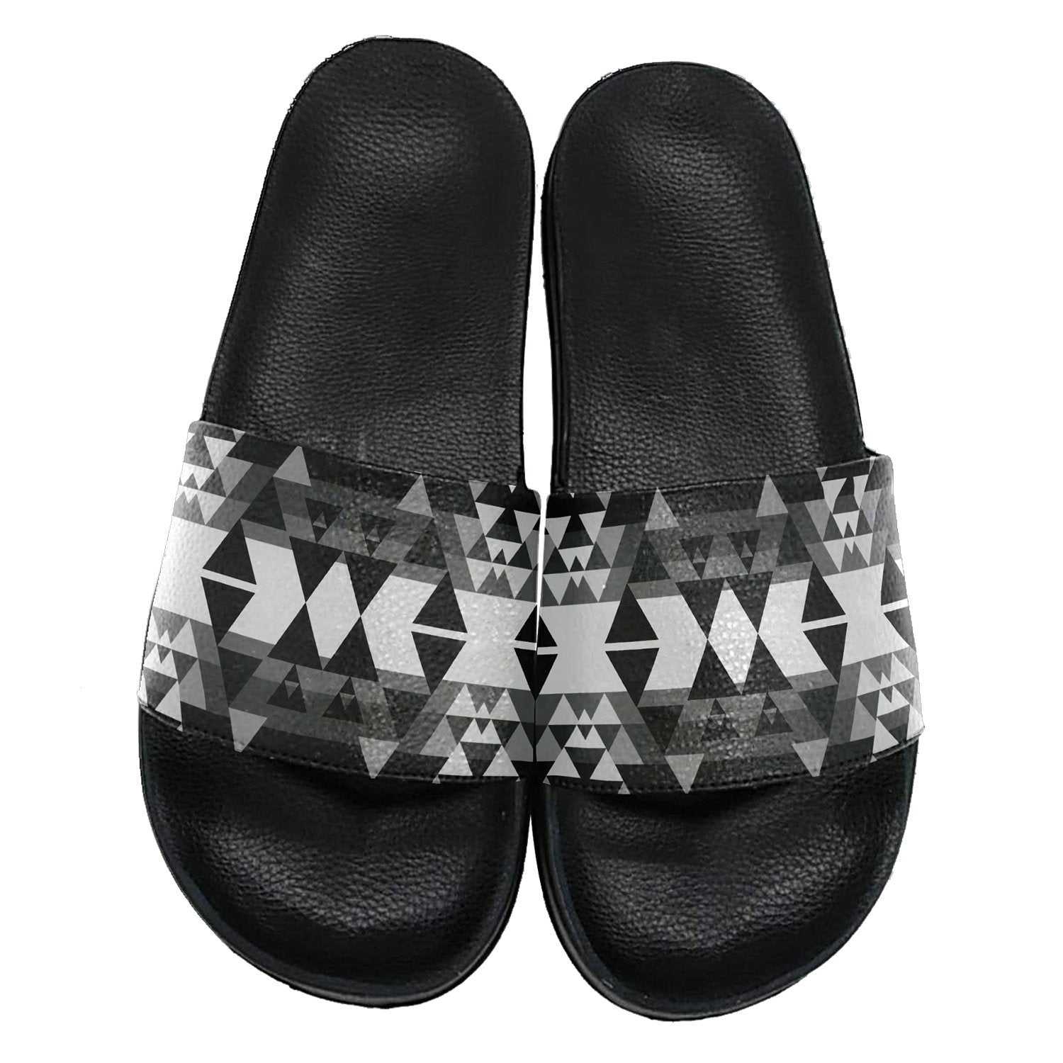 Writing on Stone Black and White Slide Sandals 49 Dzine