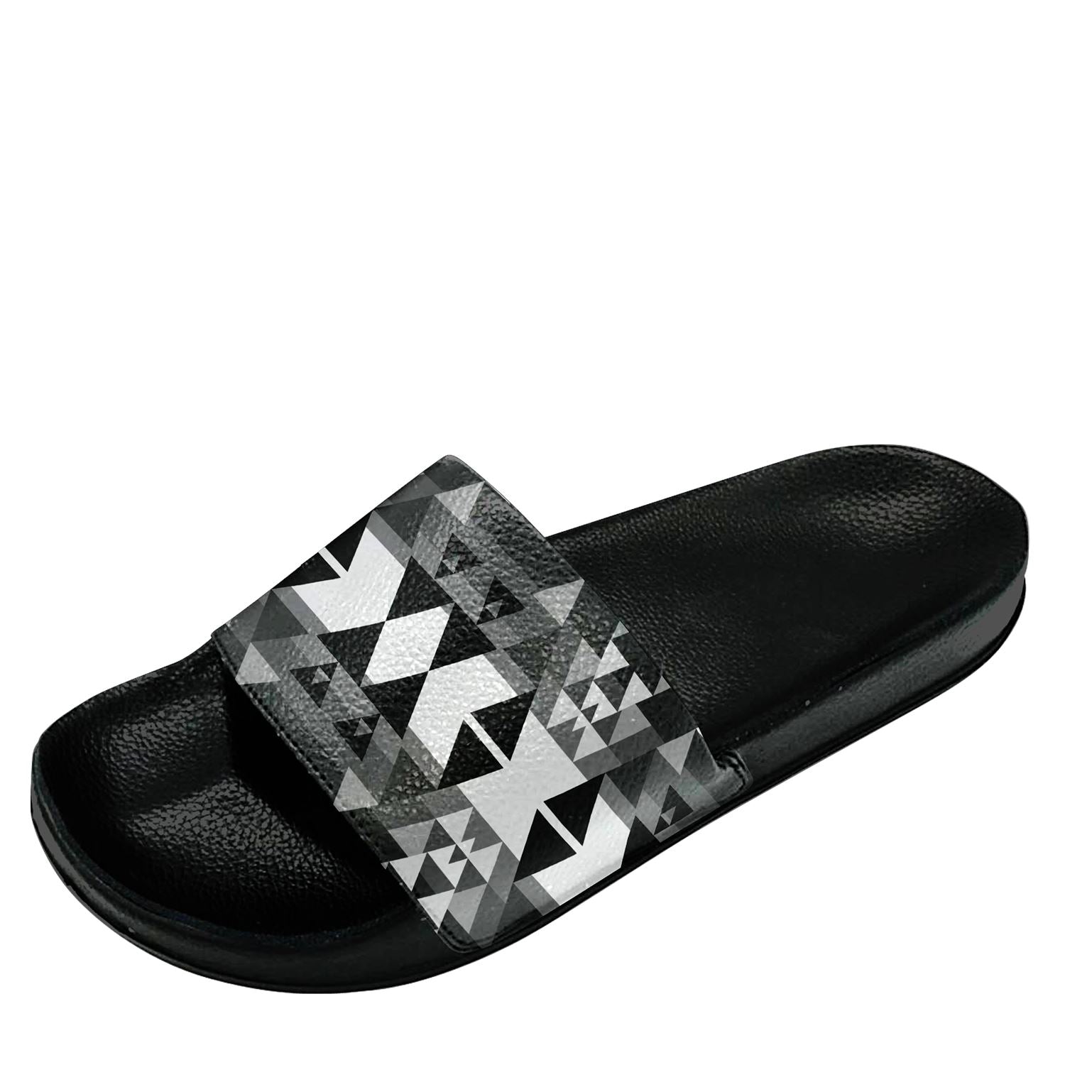 Writing on Stone Black and White Slide Sandals 49 Dzine
