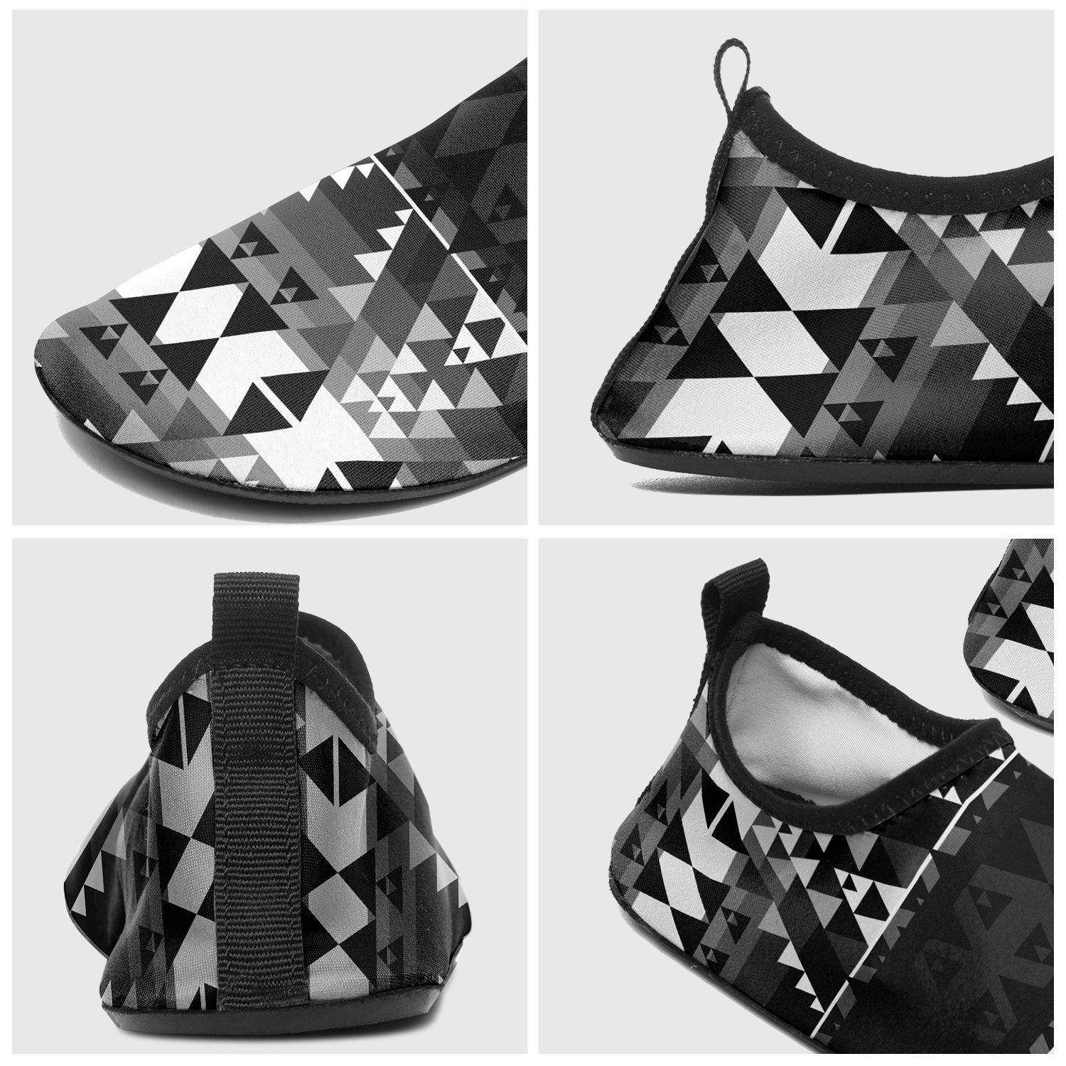 Writing on Stone Black and White Sockamoccs Kid's Slip On Shoes 49 Dzine