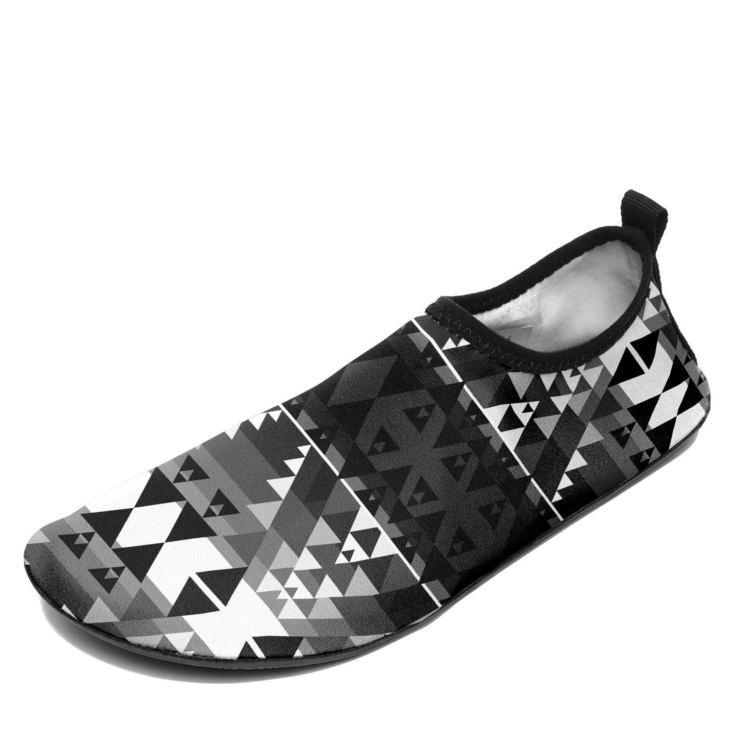 Writing on Stone Black and White Sockamoccs Kid's Slip On Shoes 49 Dzine