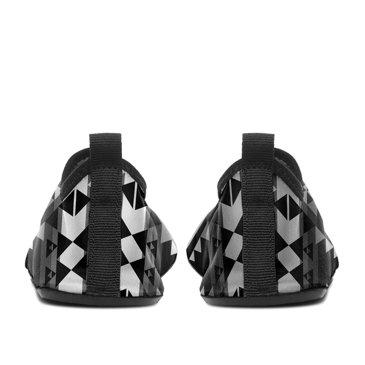 Writing on Stone Black and White Sockamoccs Kid's Slip On Shoes 49 Dzine