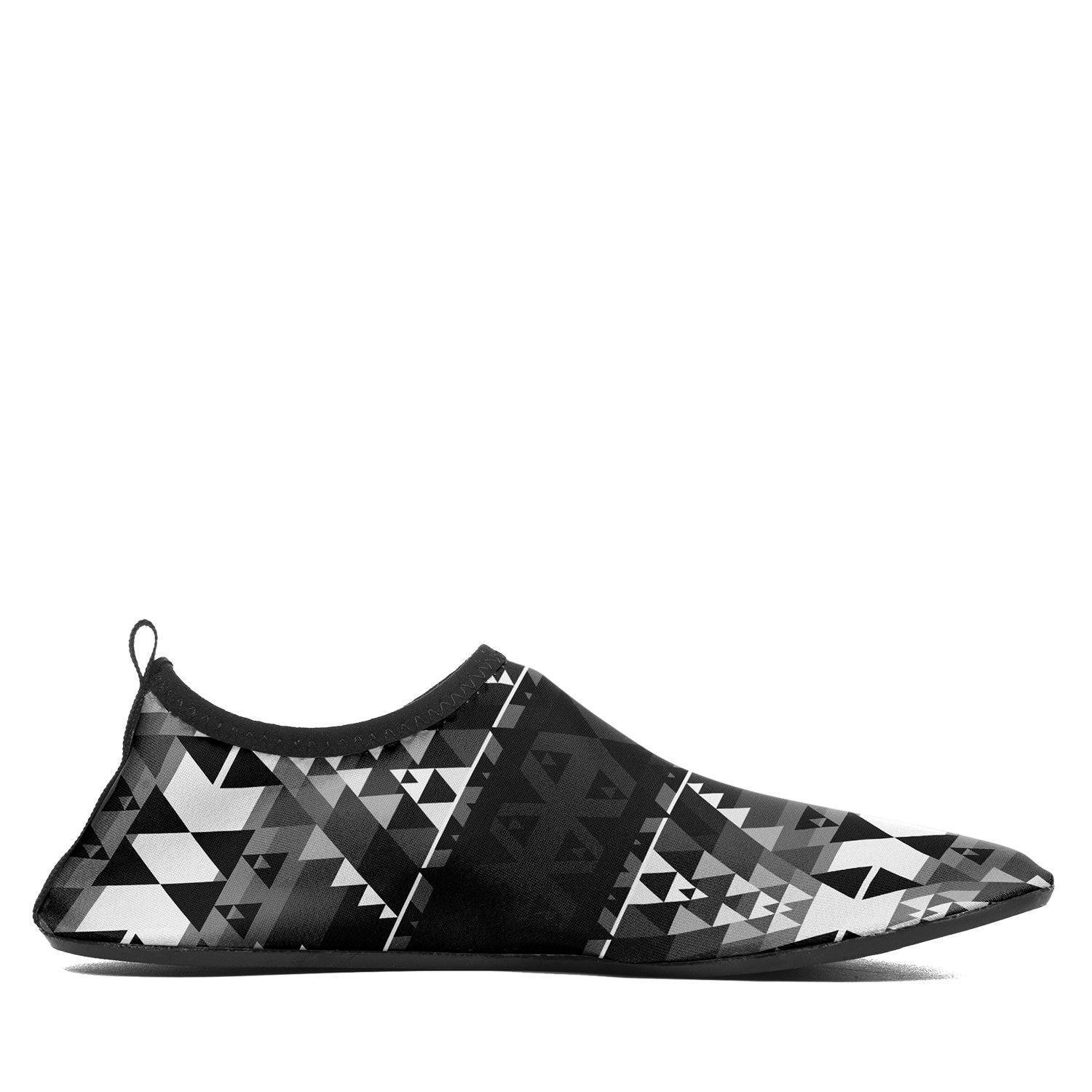 Writing on Stone Black and White Sockamoccs Kid's Slip On Shoes 49 Dzine