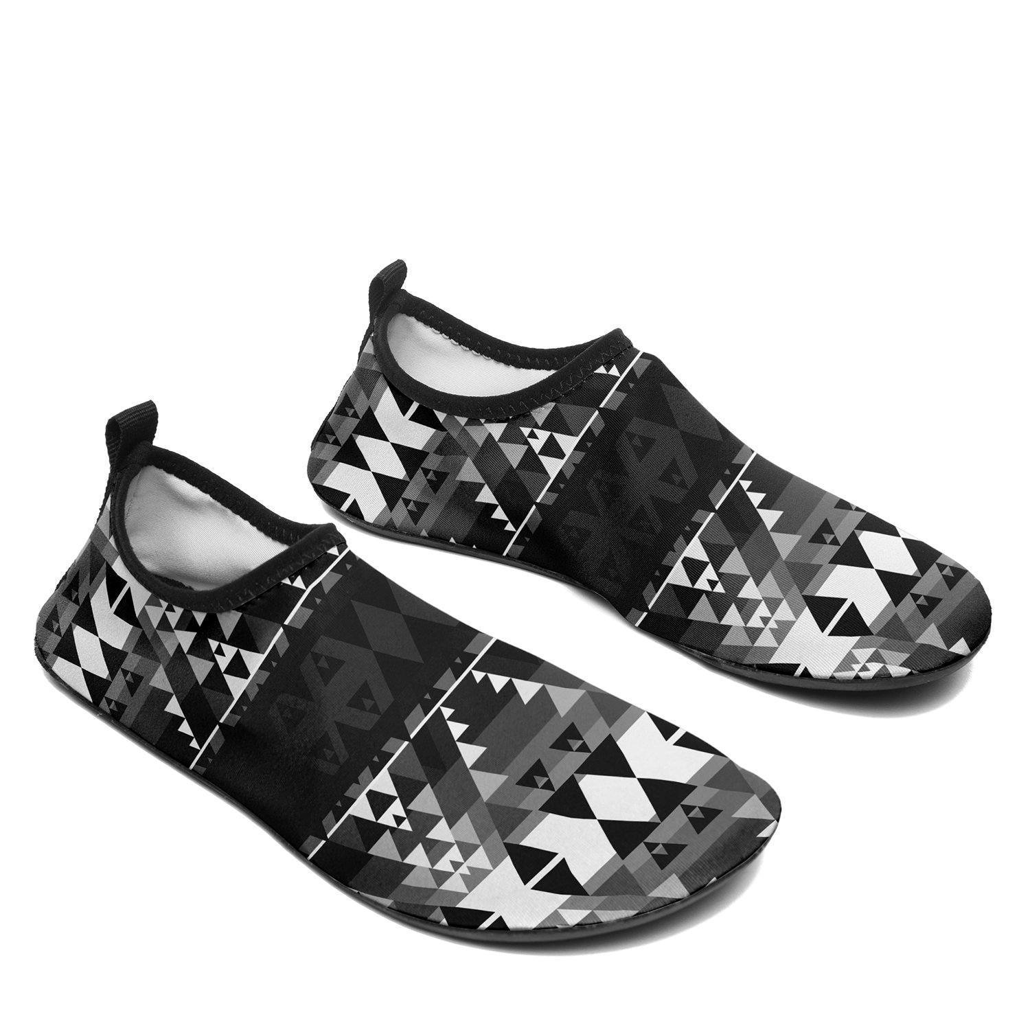 Writing on Stone Black and White Sockamoccs Kid's Slip On Shoes 49 Dzine