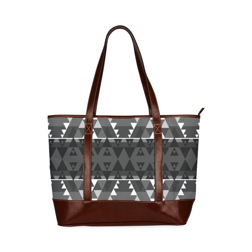 Writing on Stone Black and White Tote Handbag (Model 1642) Tote Handbags (1642) e-joyer