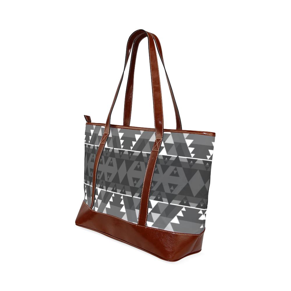 Writing on Stone Black and White Tote Handbag (Model 1642) Tote Handbags (1642) e-joyer