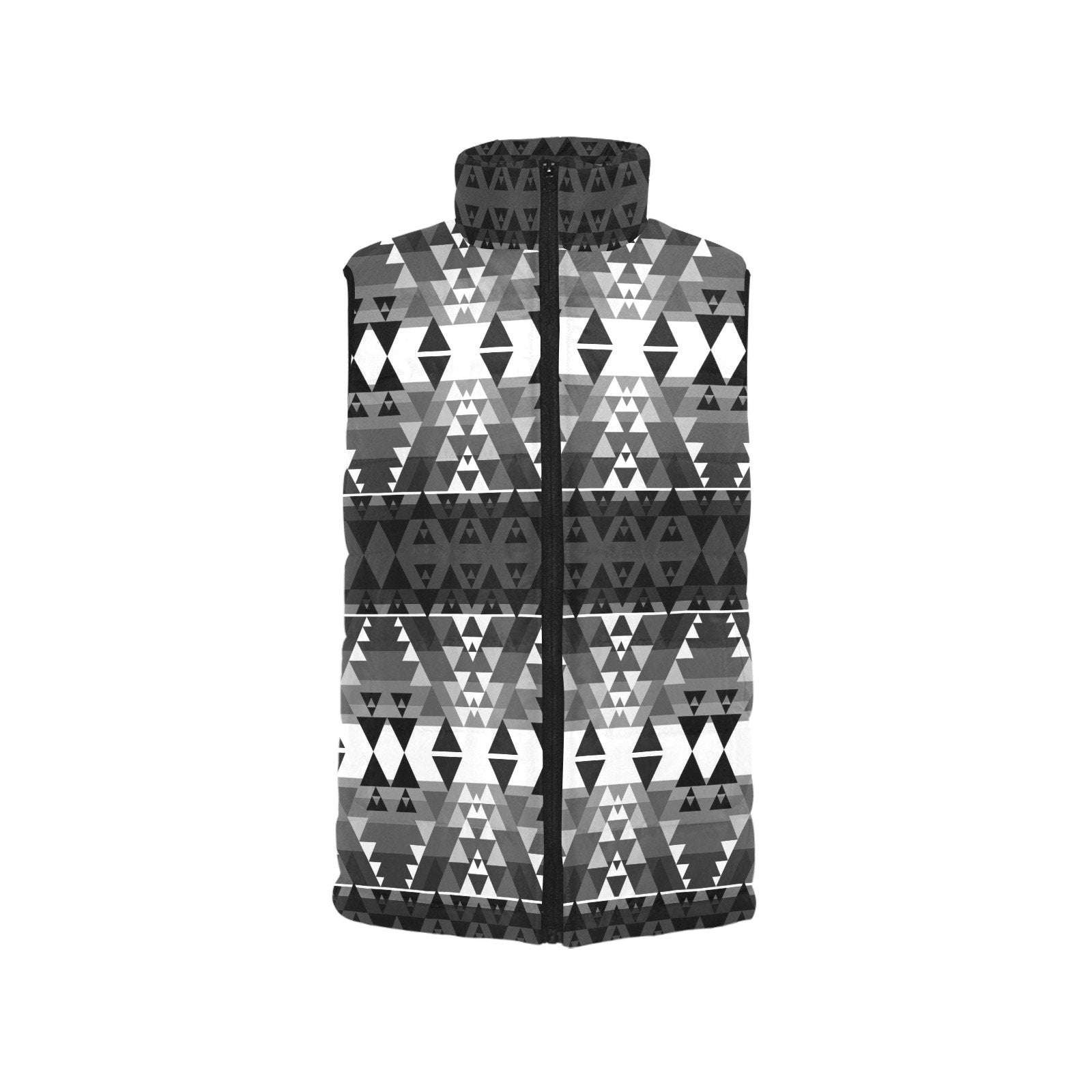 Writing on Stone Black and White Women's Padded Vest Jacket (Model H44) Women's Padded Vest Jacket (H44) e-joyer