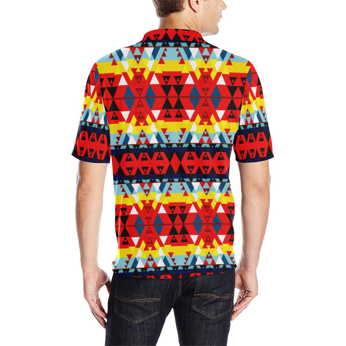 Writing on Stone Enemy Retreat Men's All Over Print Polo Shirt (Model T55) Men's Polo Shirt (Model T55) e-joyer