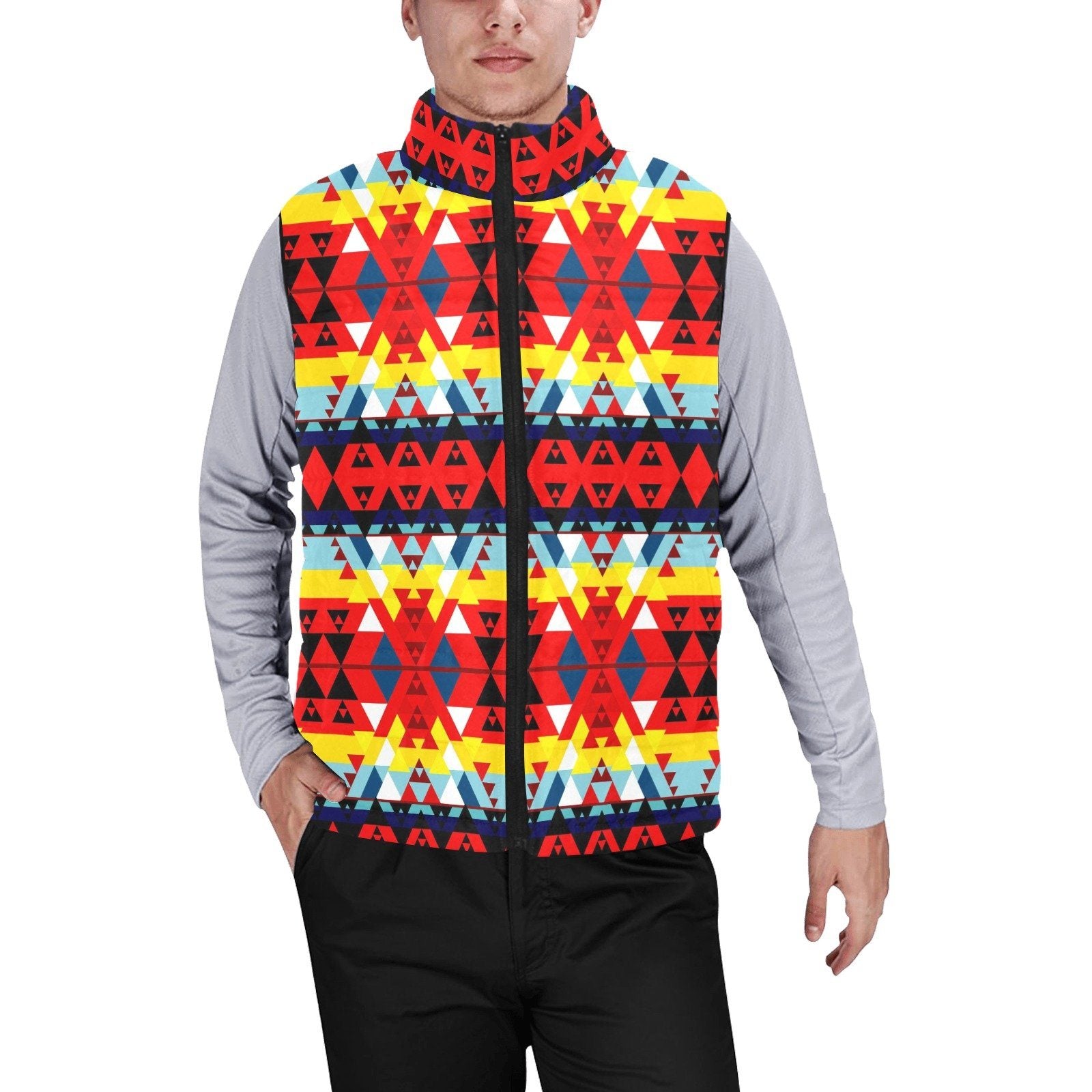 Writing on Stone Enemy Retreat Men's Padded Vest Jacket (Model H44) Men's Padded Vest Jacket (H44) e-joyer