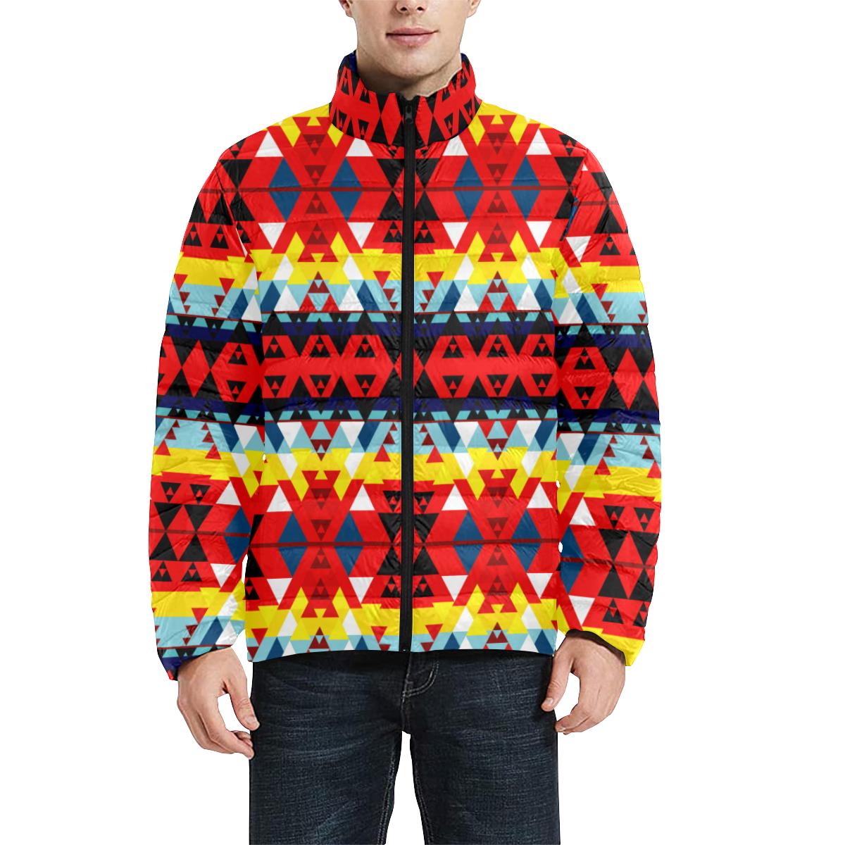 Writing on Stone Enemy Retreat Men's Stand Collar Padded Jacket (Model H41) Men's Stand Collar Padded Jacket (H41) e-joyer