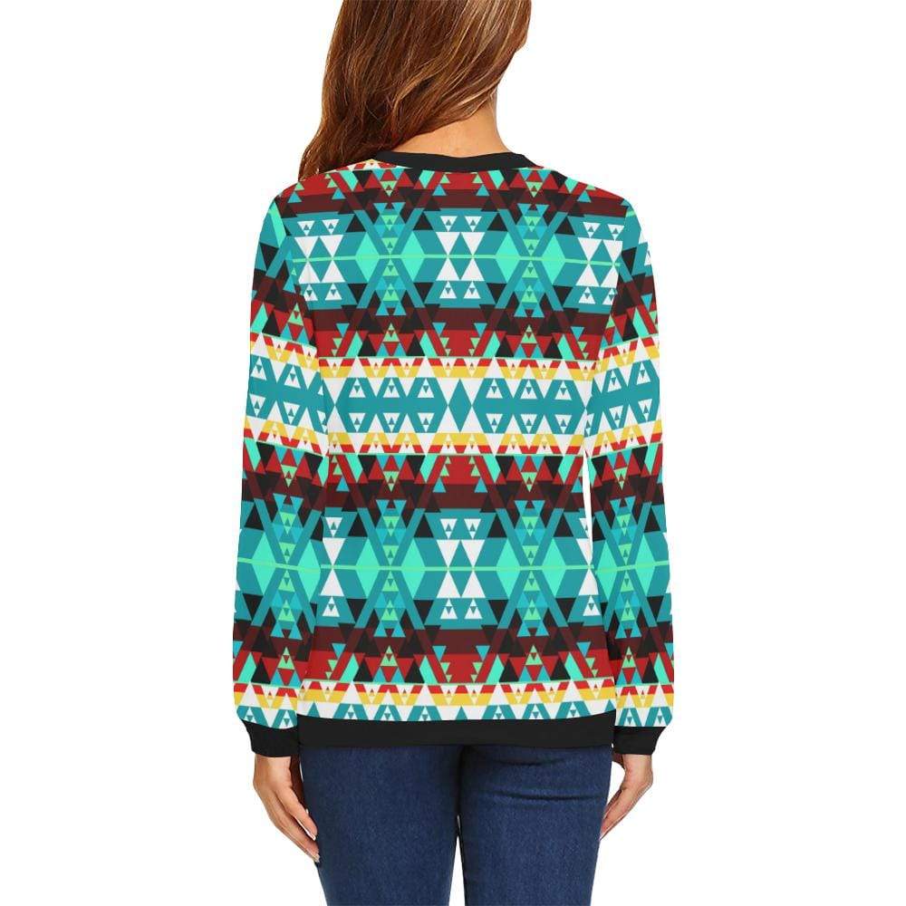 Writing on Stone Wheel All Over Print Crewneck Sweatshirt for Women (Model H18) Crewneck Sweatshirt for Women (H18) e-joyer