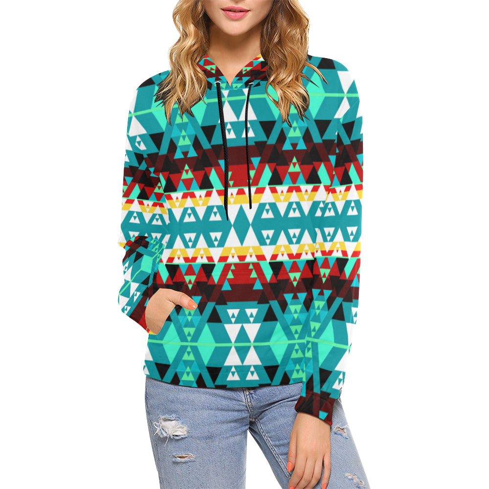 Writing on Stone Wheel All Over Print Hoodie for Women (USA Size) (Model H13) Hoodie e-joyer