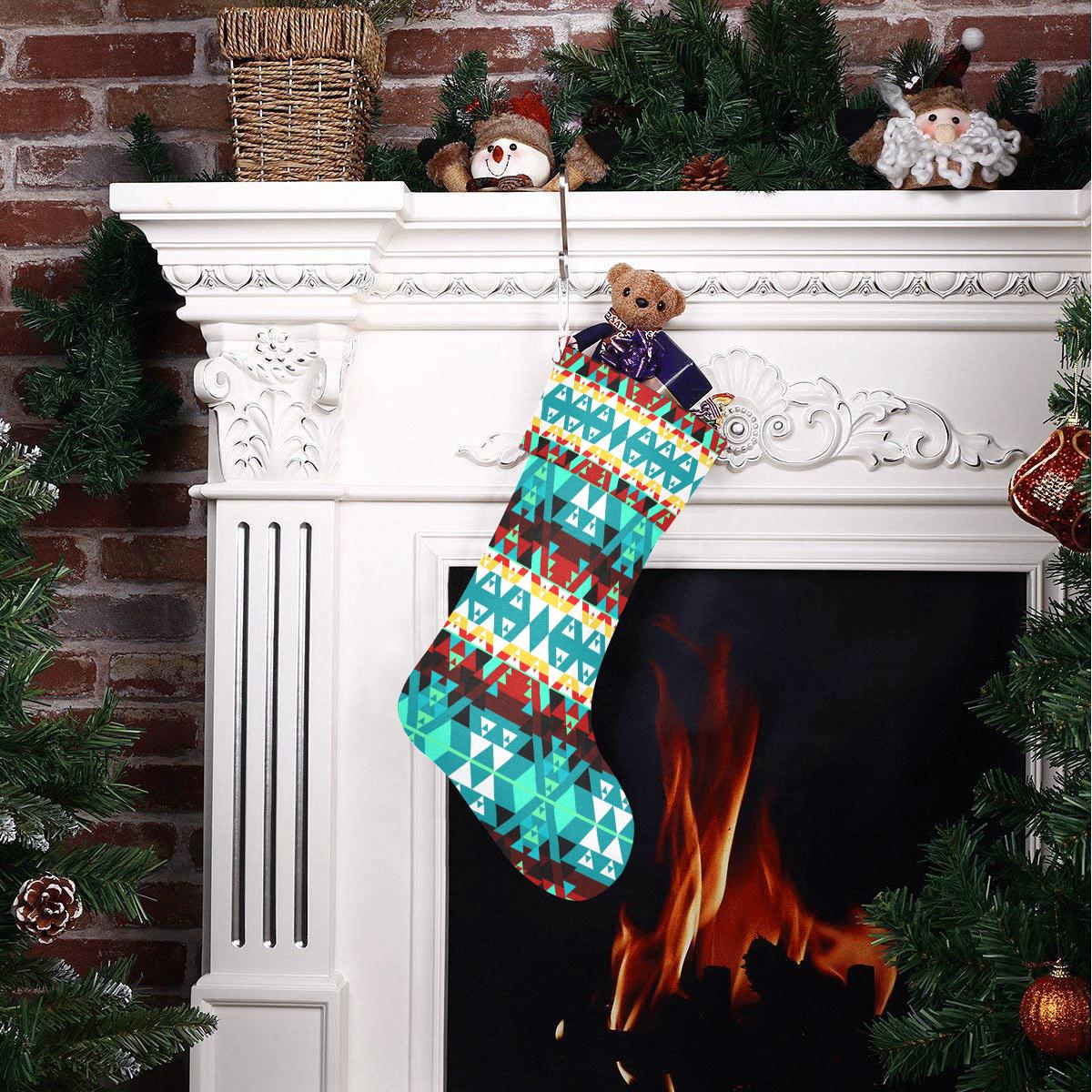 Writing on Stone Wheel Christmas Stocking holiday stocking e-joyer