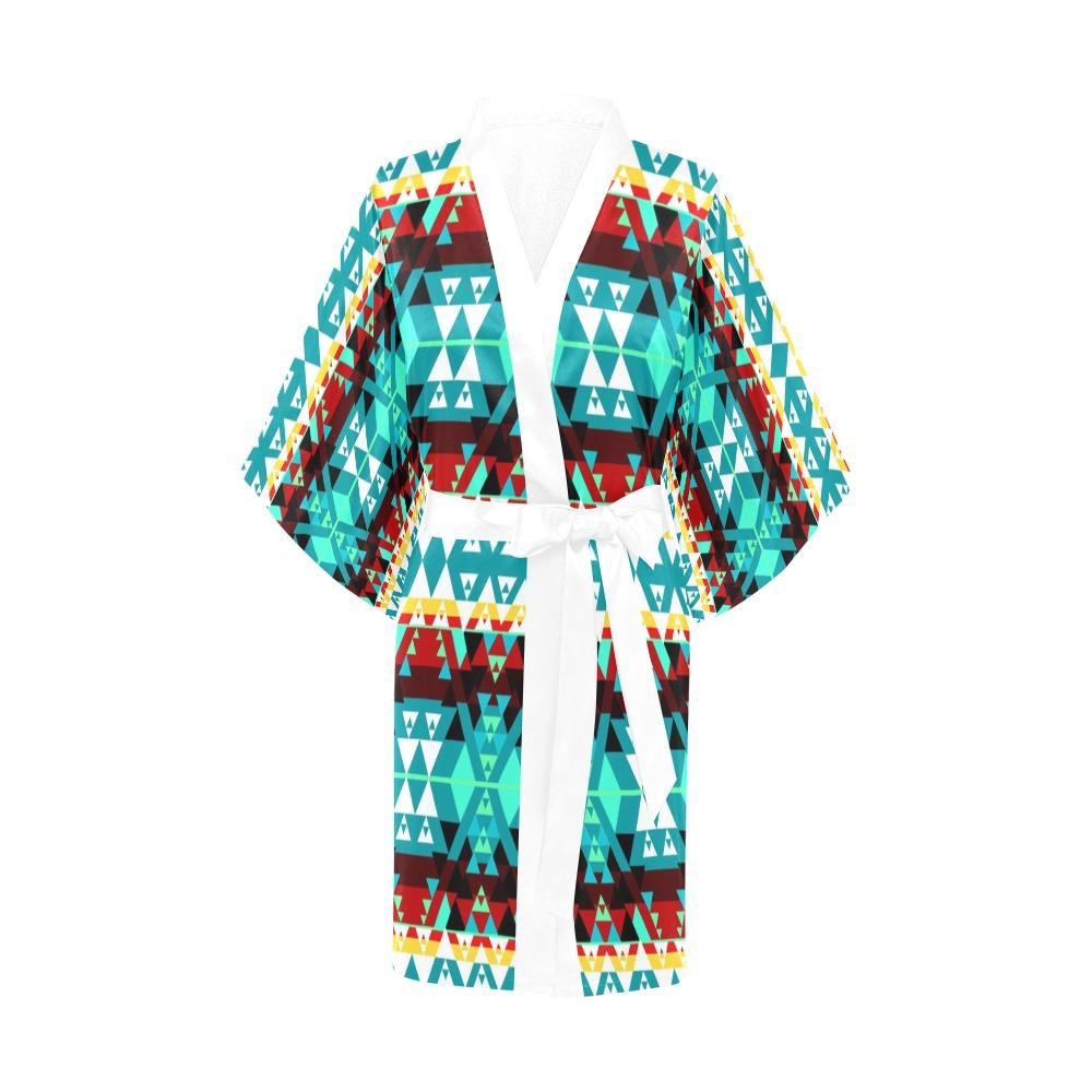 Writing on Stone Wheel Kimono Robe Artsadd