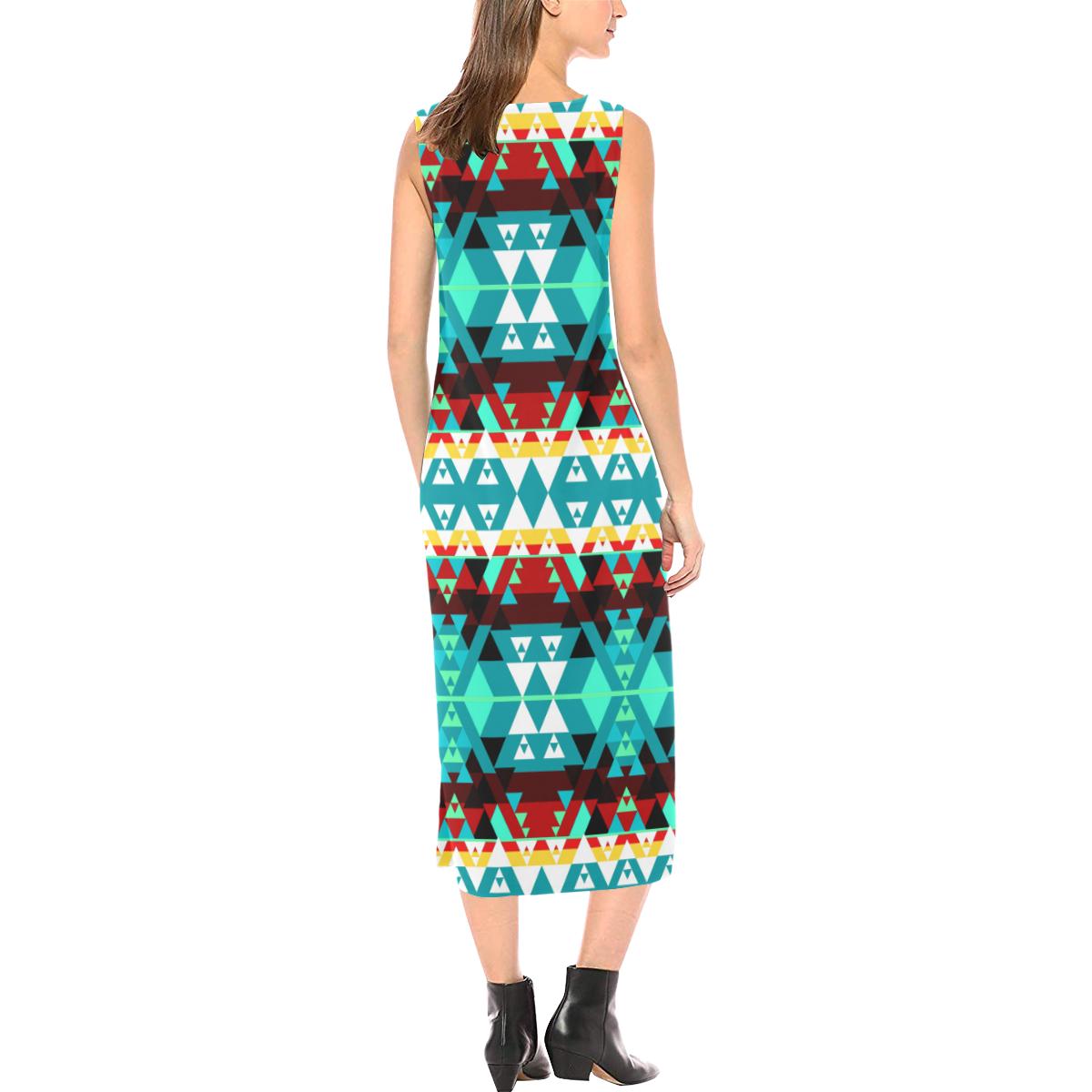 Writing on Stone Wheel Phaedra Sleeveless Open Fork Long Dress (Model D08) Phaedra Sleeveless Open Fork Long Dress (D08) e-joyer