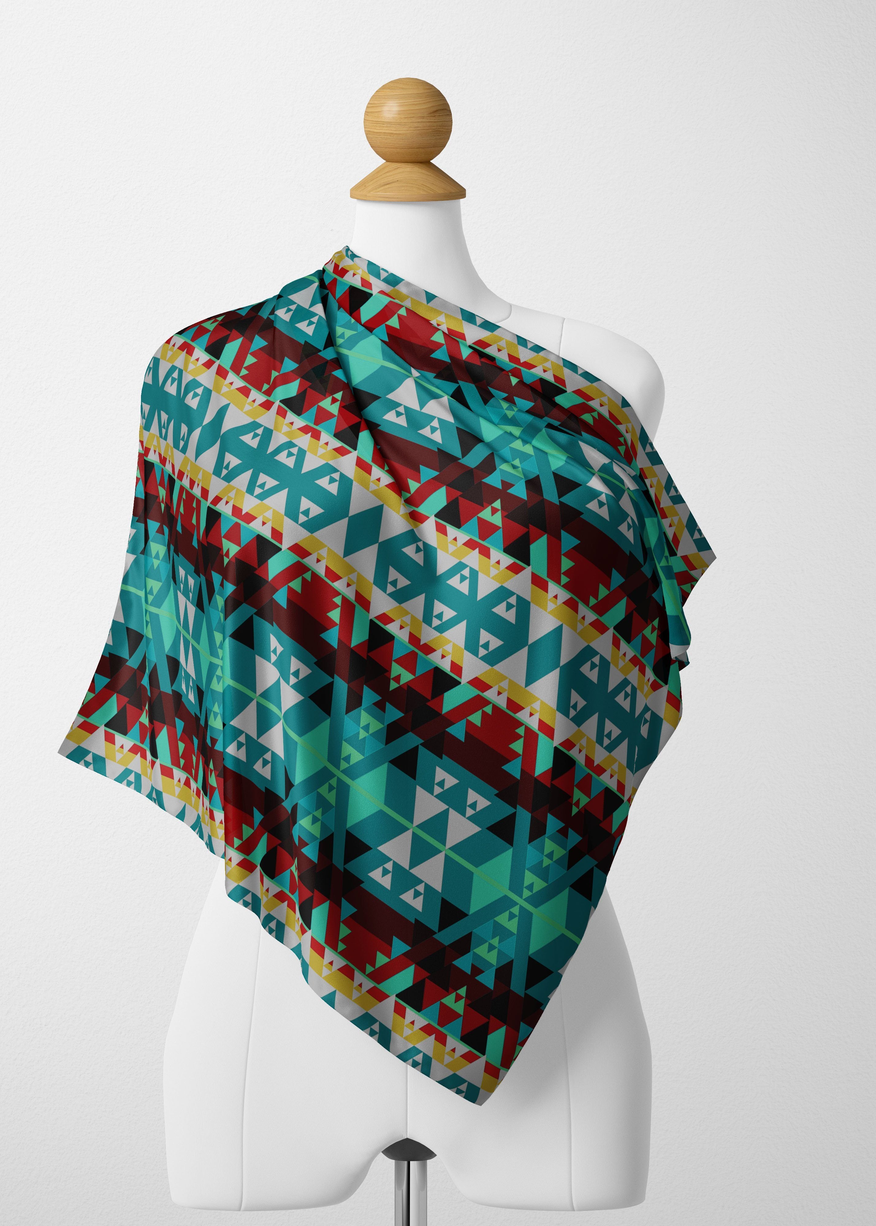 Writing on Stone Wheel Satin Shawl Scarf 49 Dzine